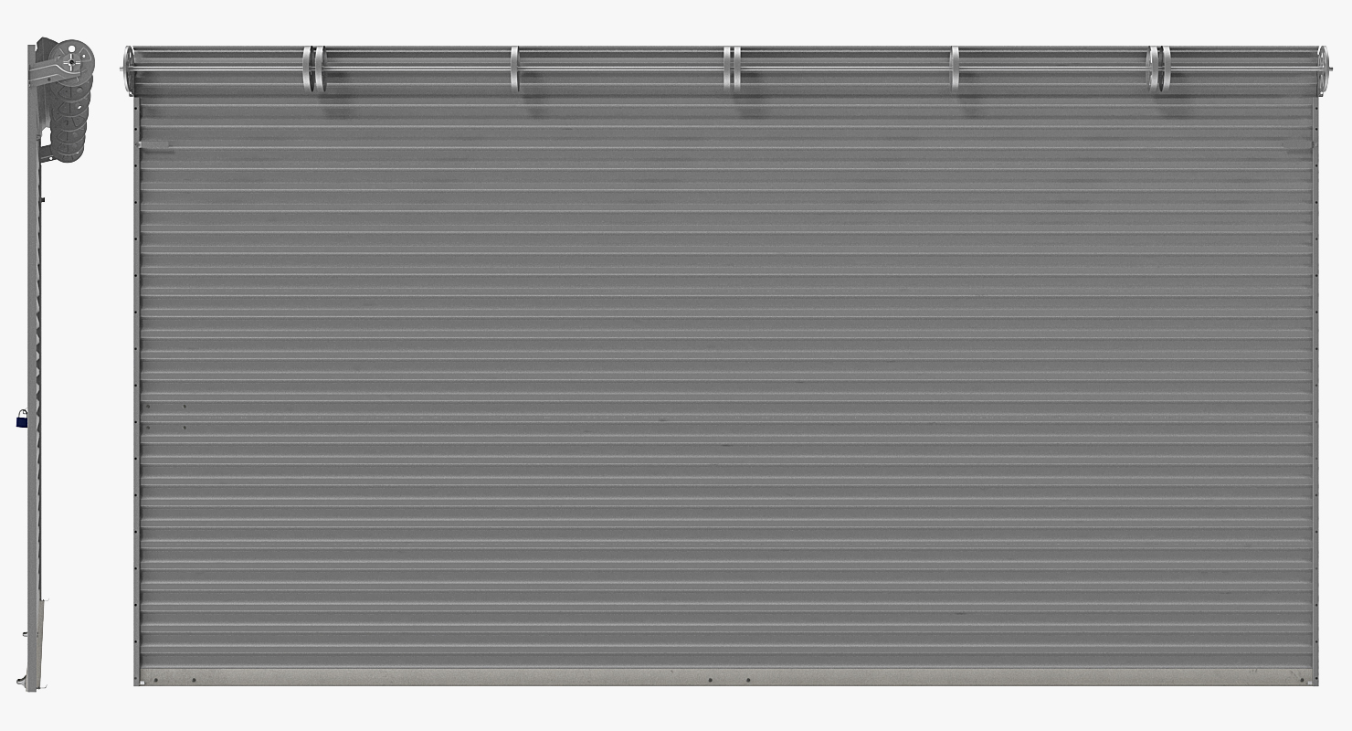 3D Commercial Industrial Garage Rolling Door Rigged model