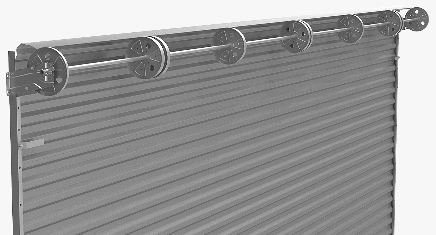 3D Commercial Industrial Garage Rolling Door Rigged model