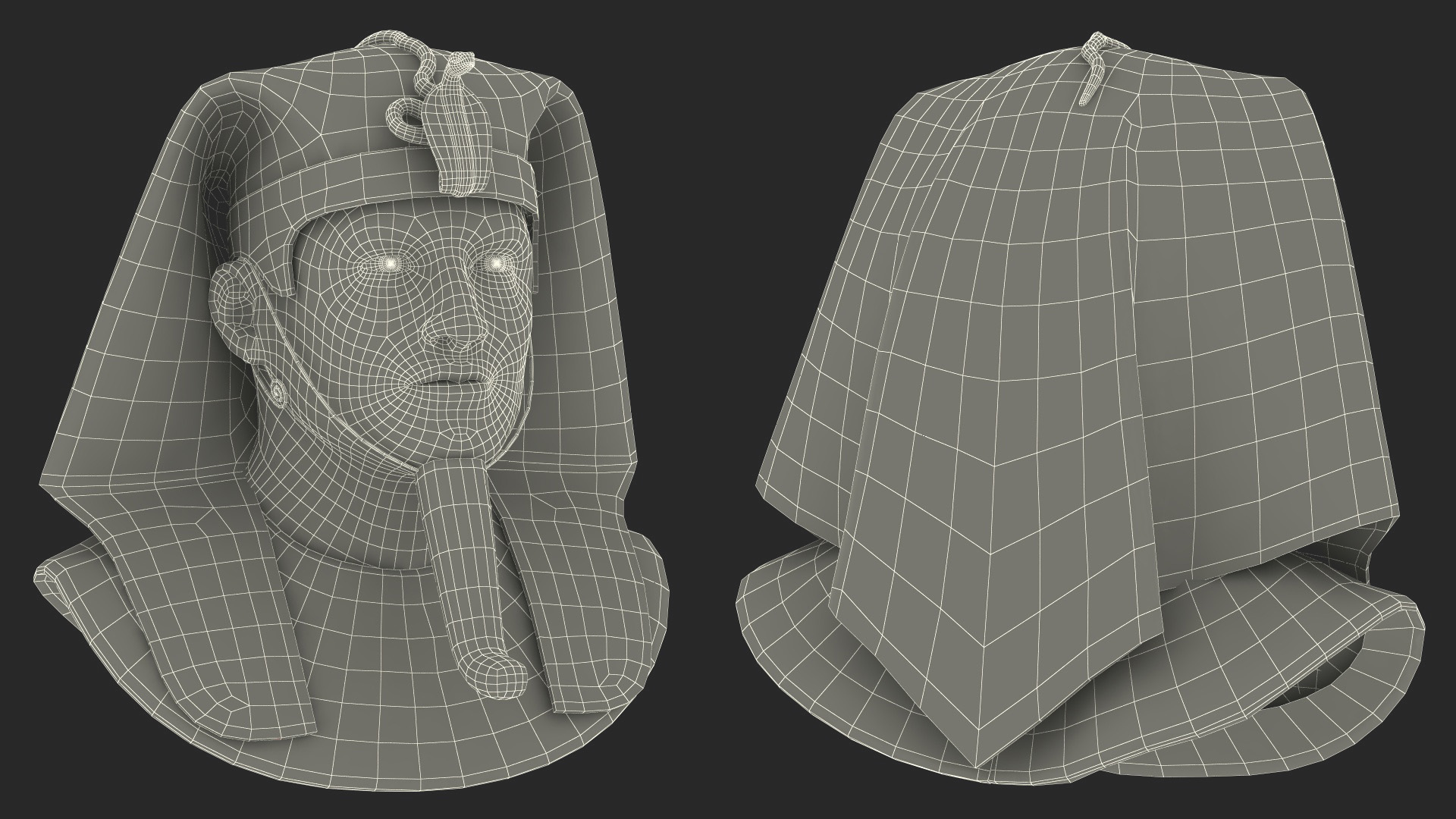 3D Head of Egyptian Pharaoh Rigged
