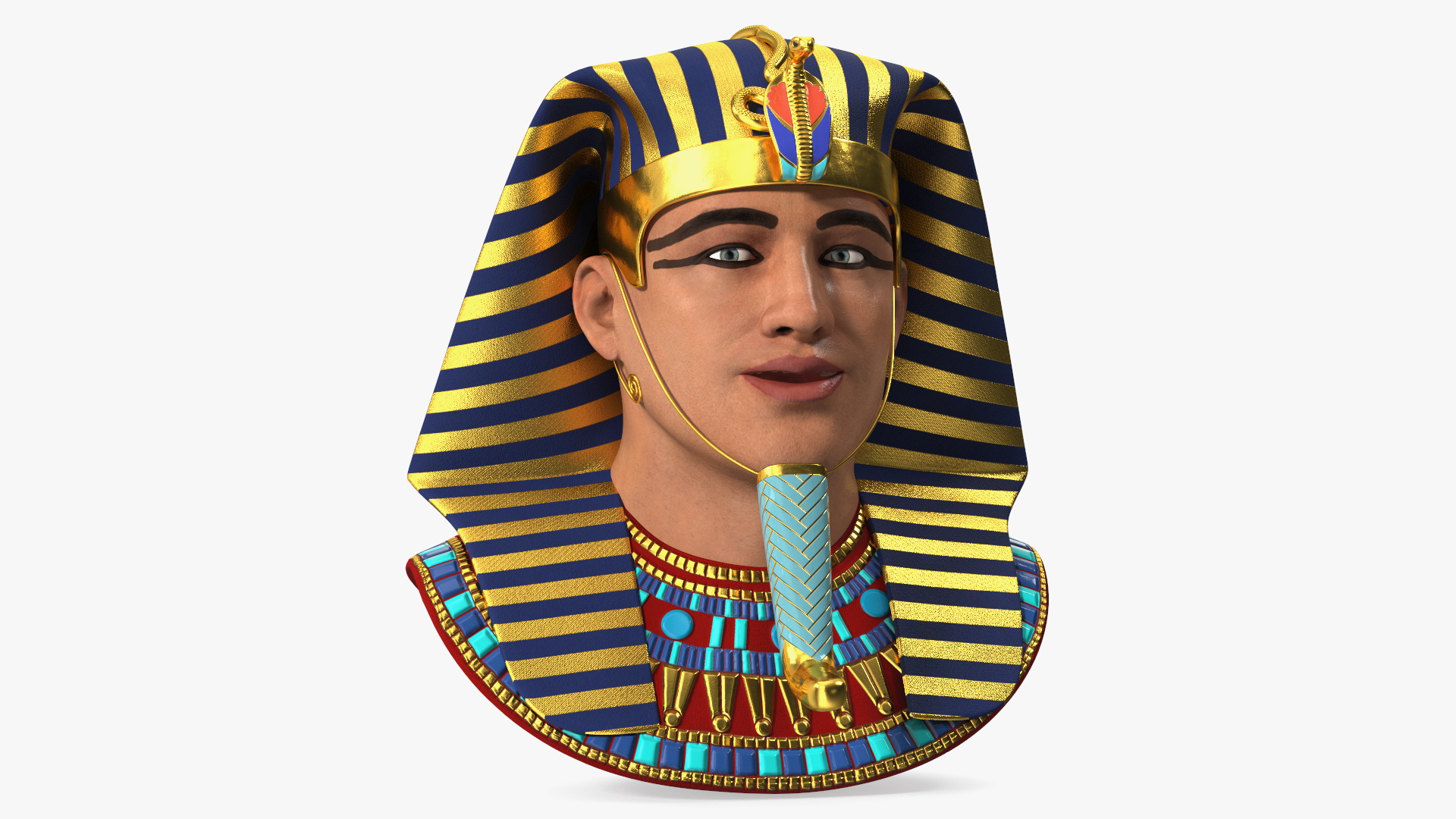 3D Head of Egyptian Pharaoh Rigged