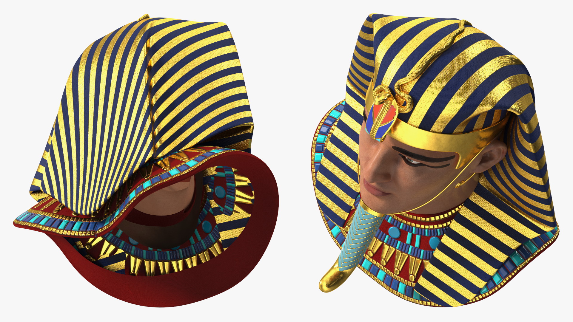 3D Head of Egyptian Pharaoh Rigged