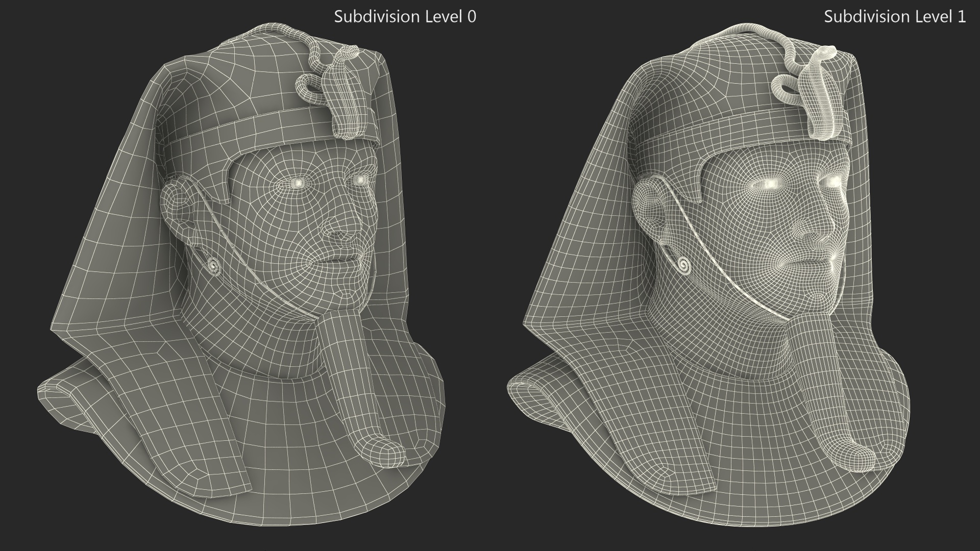 3D Head of Egyptian Pharaoh Rigged