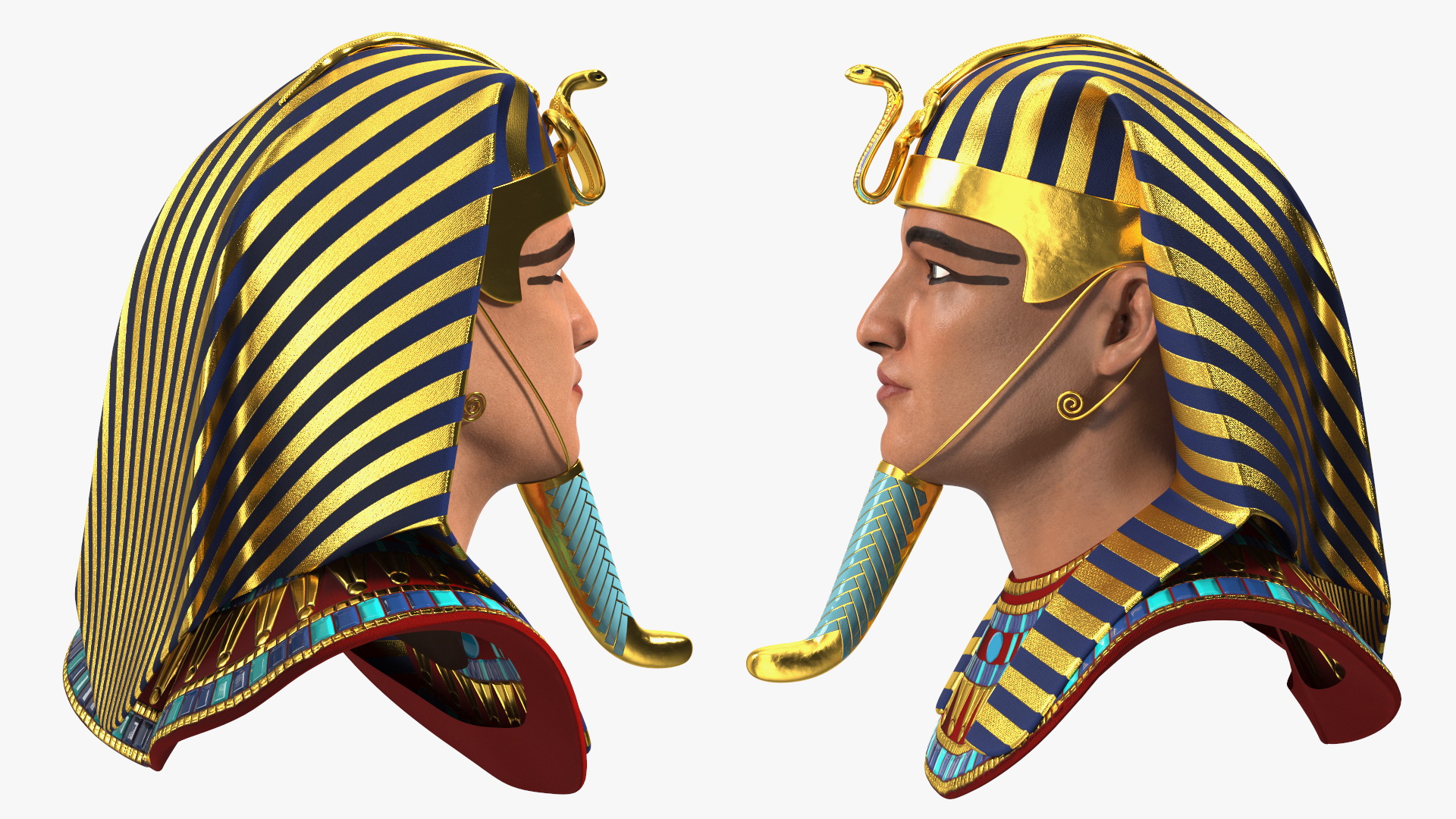 3D Head of Egyptian Pharaoh Rigged