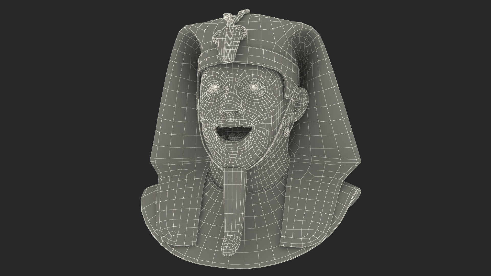 3D Head of Egyptian Pharaoh Rigged