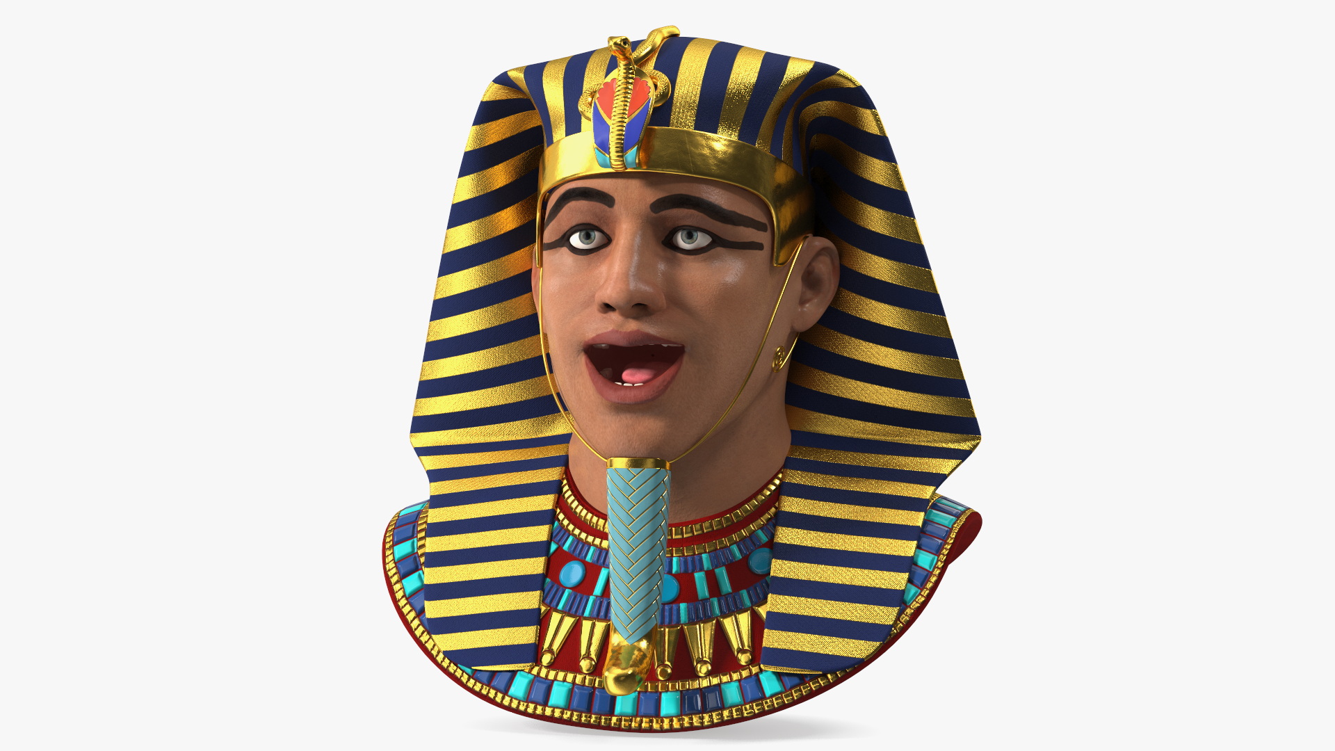 3D Head of Egyptian Pharaoh Rigged