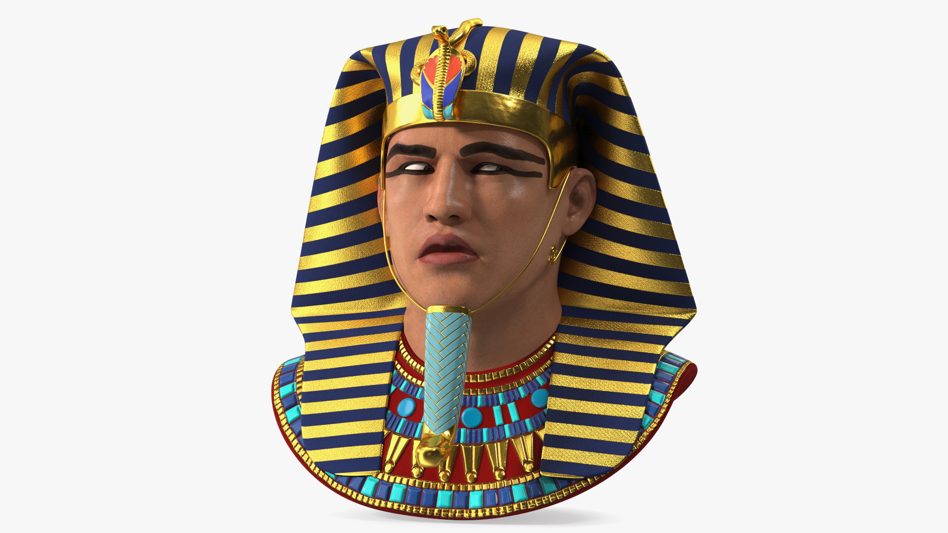 3D Head of Egyptian Pharaoh Rigged