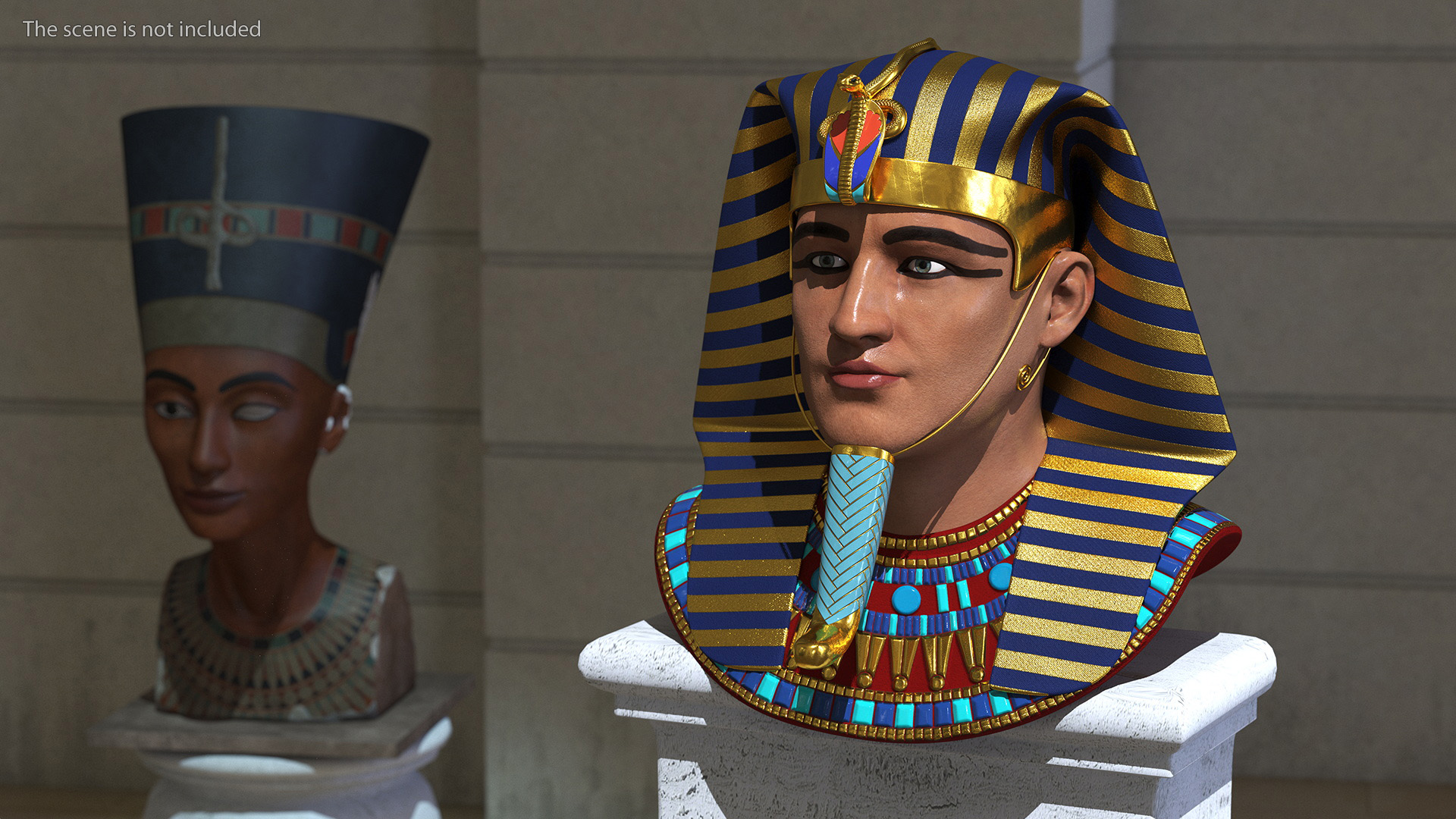 3D Head of Egyptian Pharaoh Rigged
