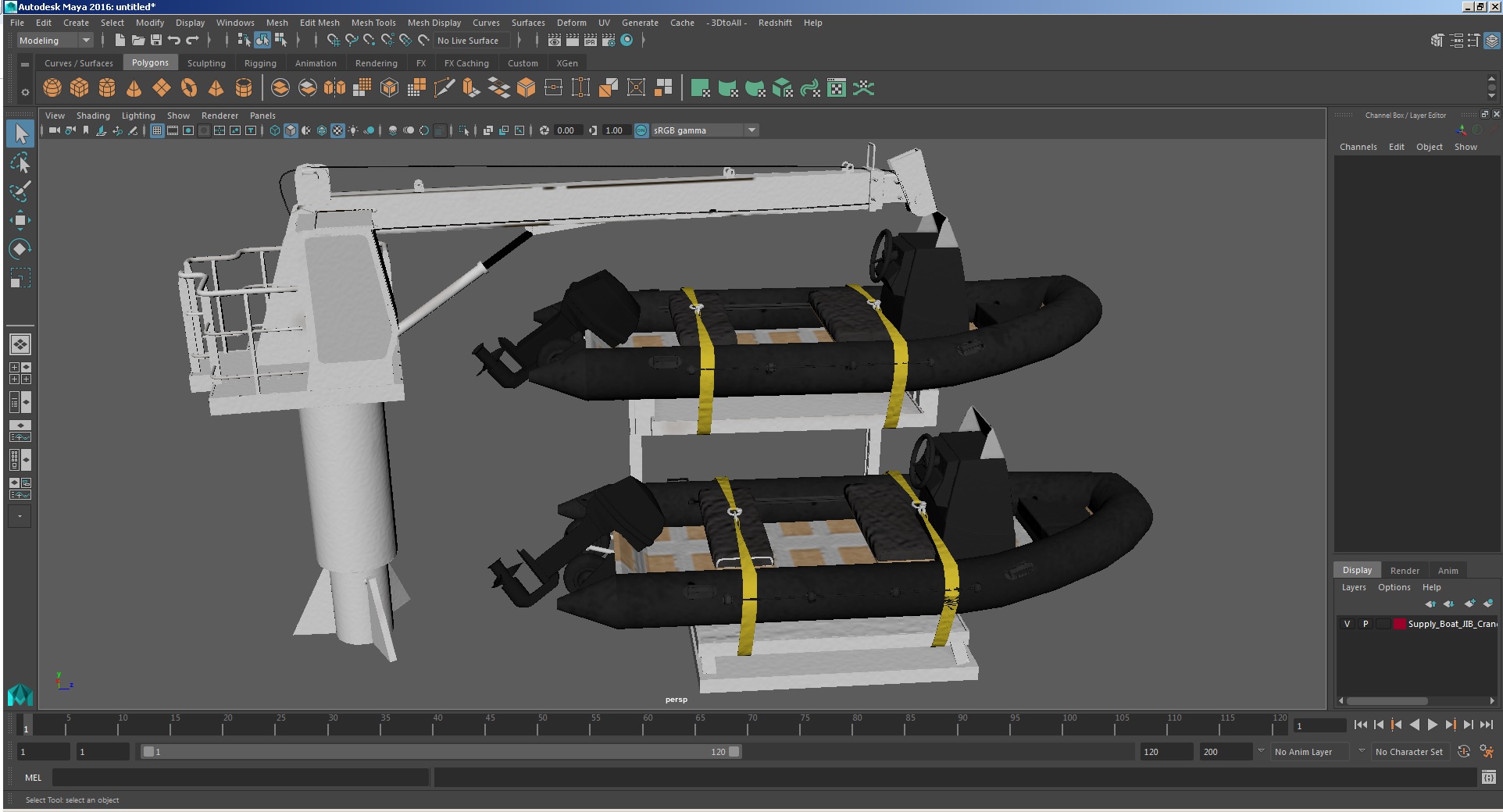 3D Supply Boat JIB Crane