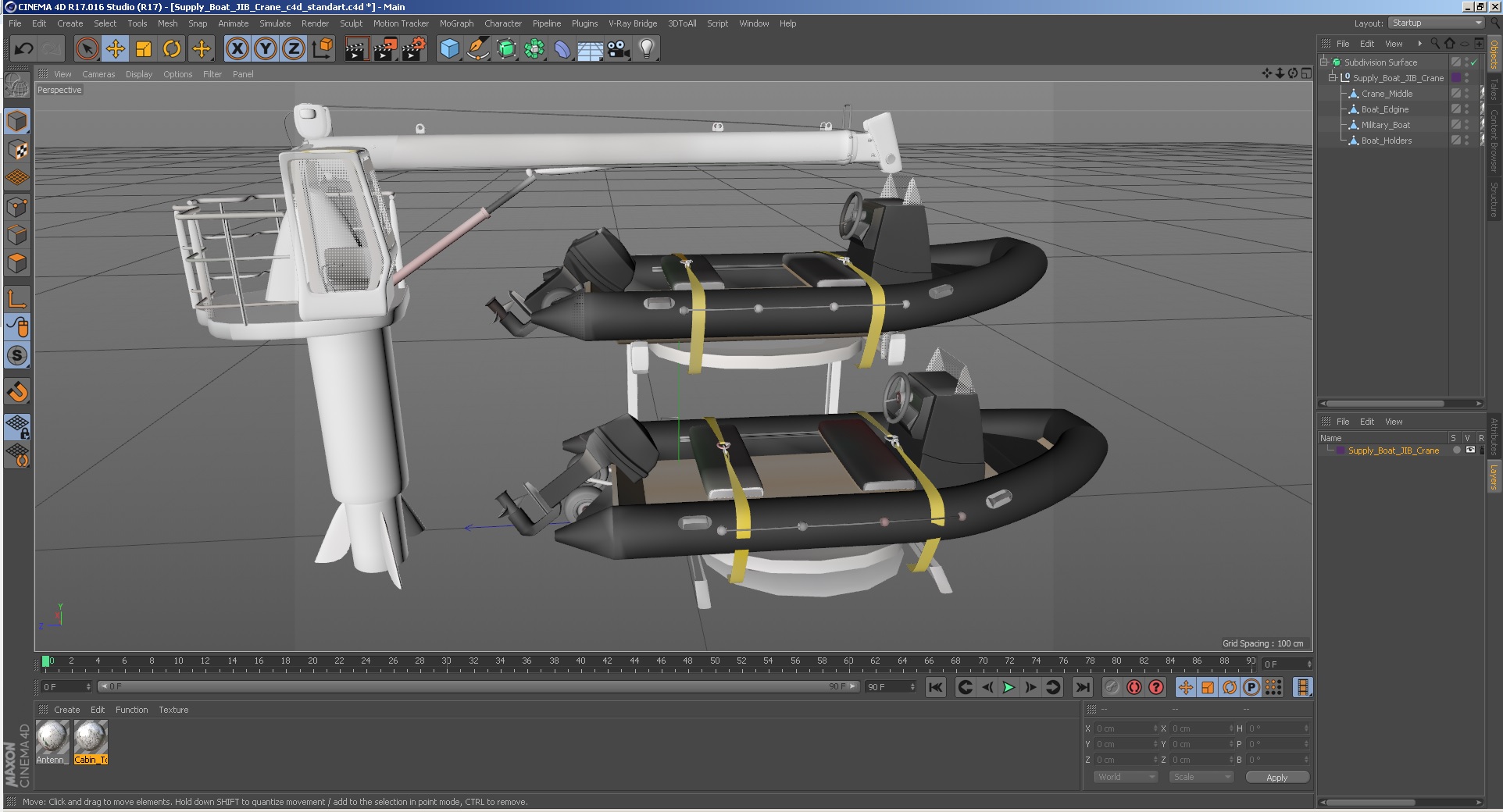 3D Supply Boat JIB Crane