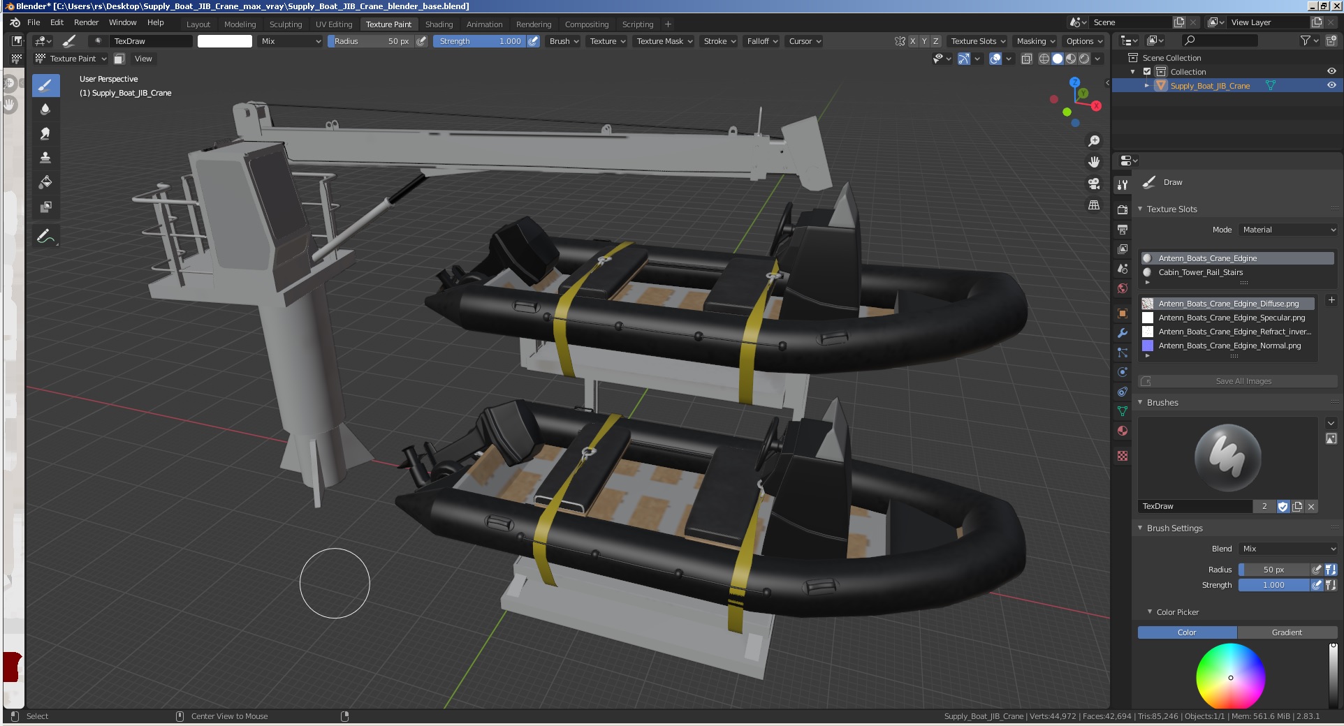 3D Supply Boat JIB Crane