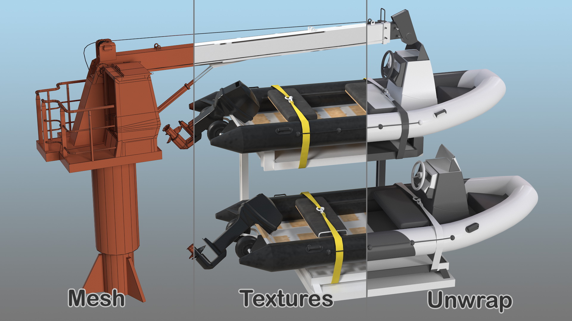 3D Supply Boat JIB Crane
