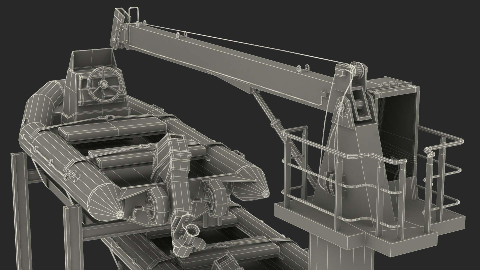 3D Supply Boat JIB Crane