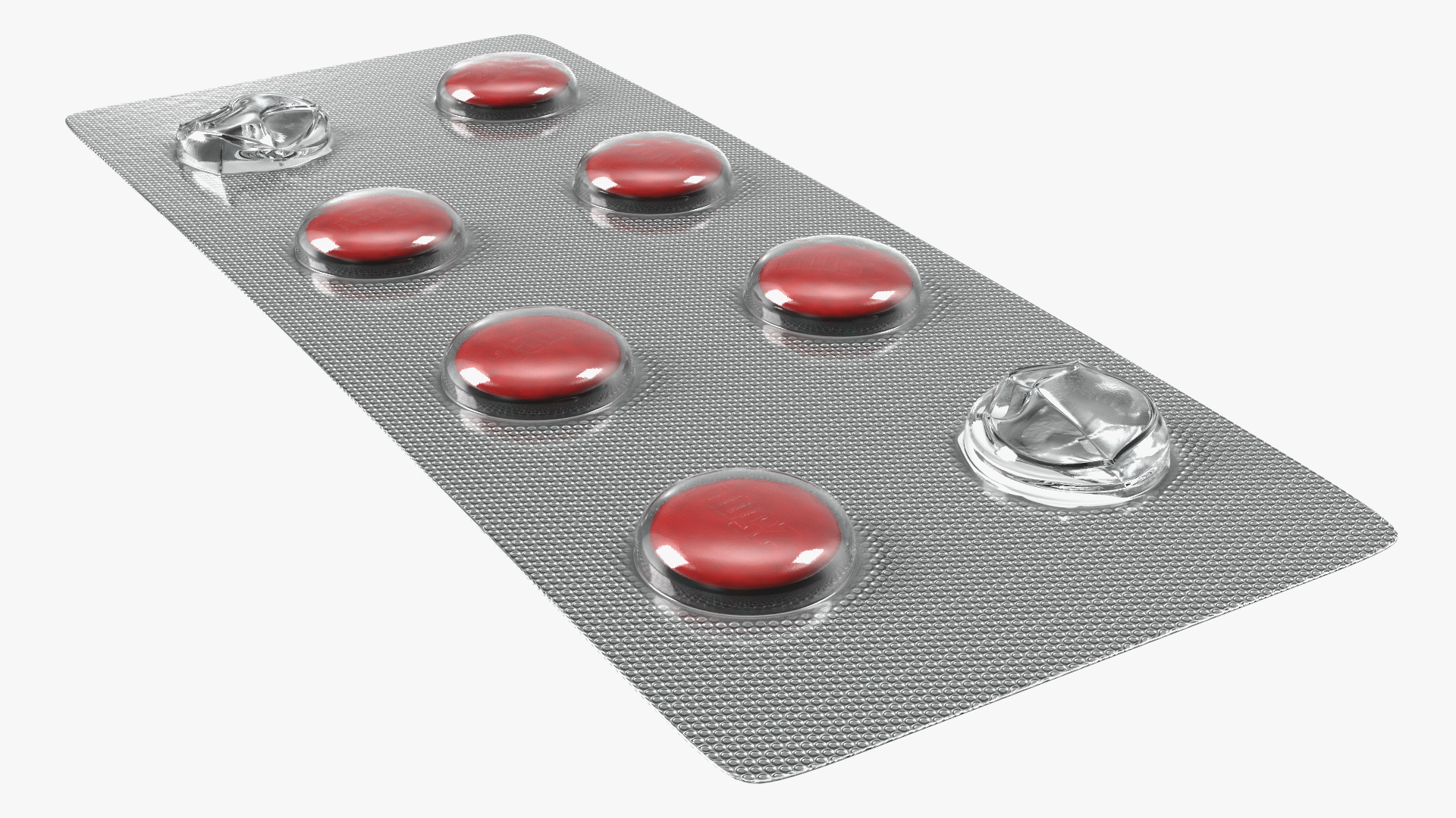 3D Round Tablets in a Silver Blister Pack model