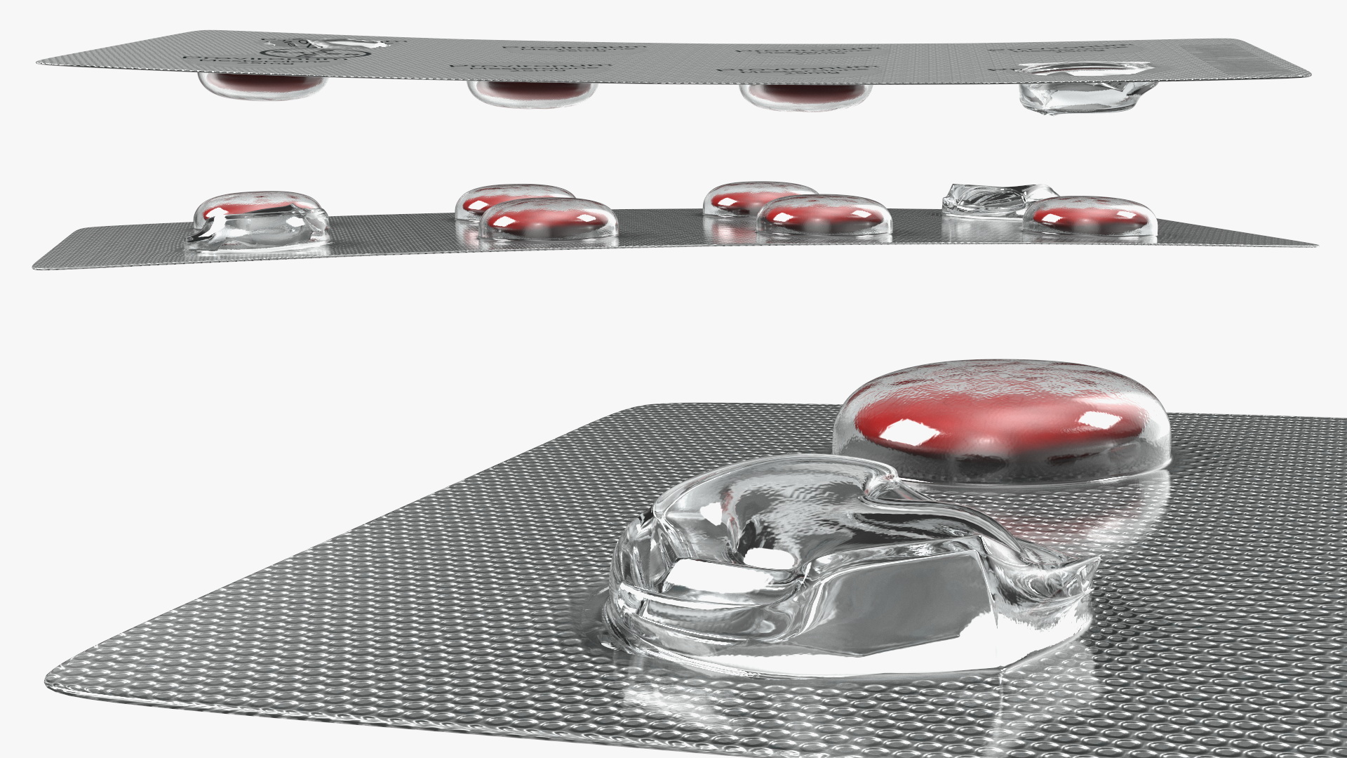 3D Round Tablets in a Silver Blister Pack model