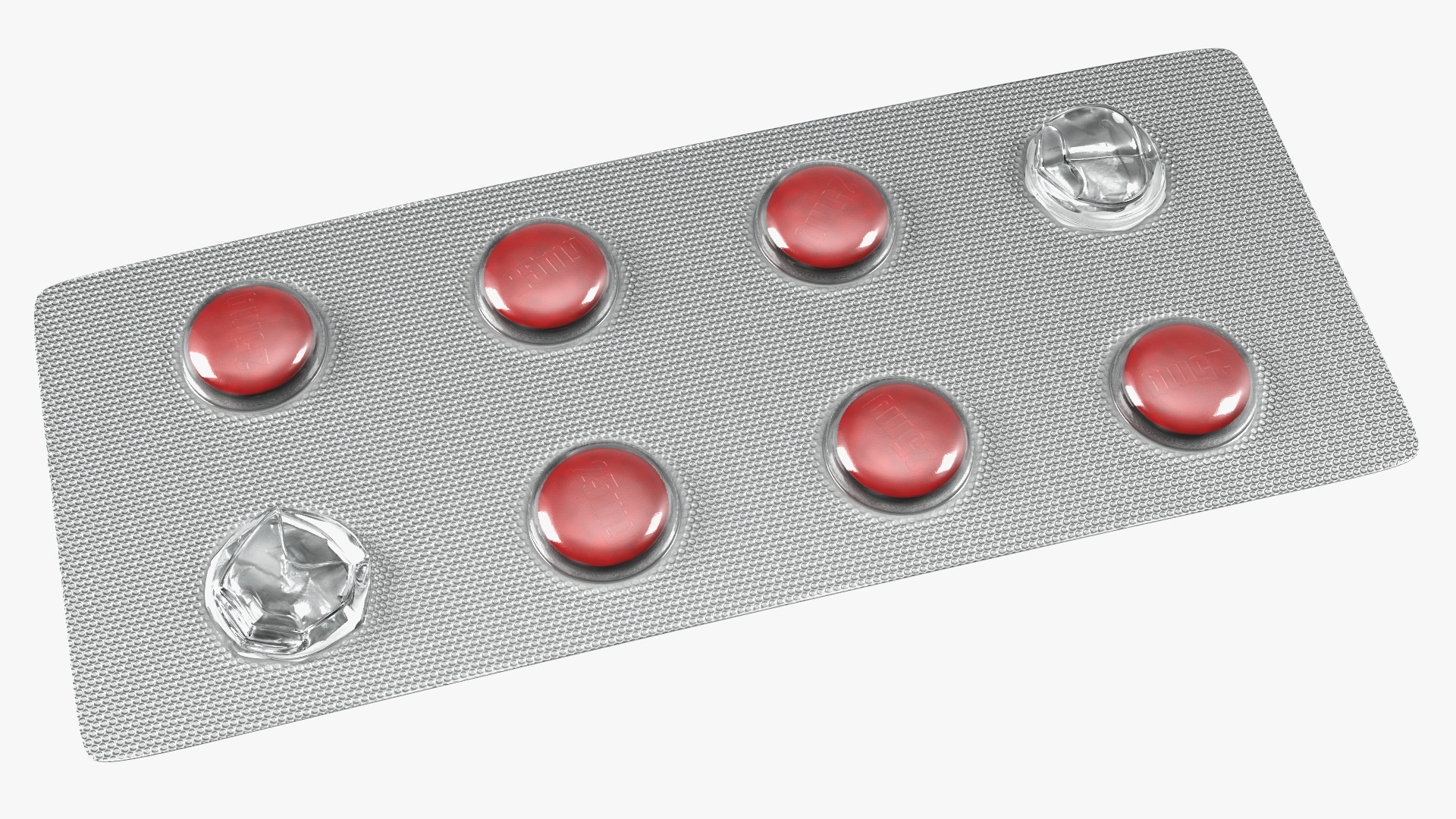 3D Round Tablets in a Silver Blister Pack model