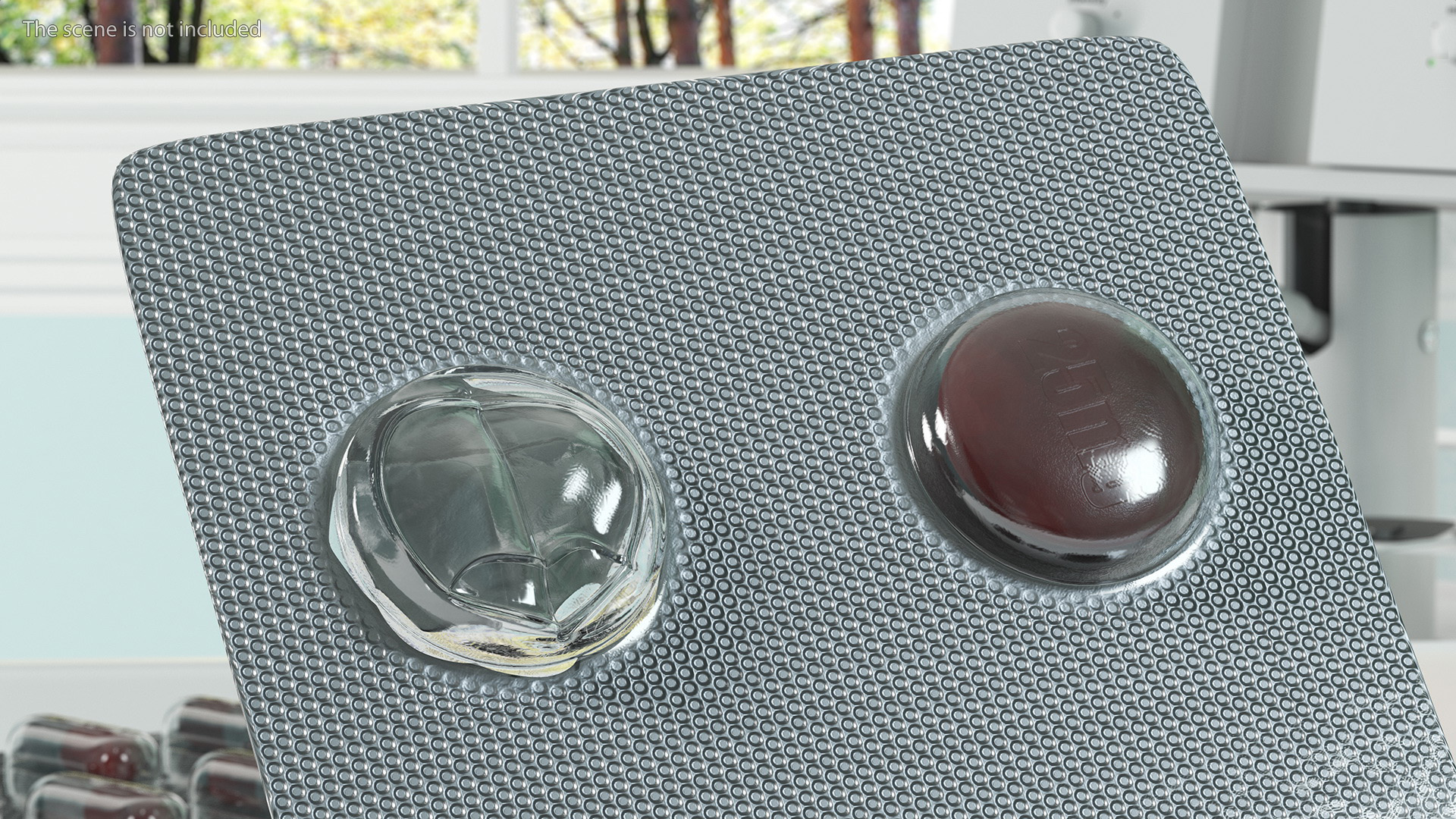 3D Round Tablets in a Silver Blister Pack model