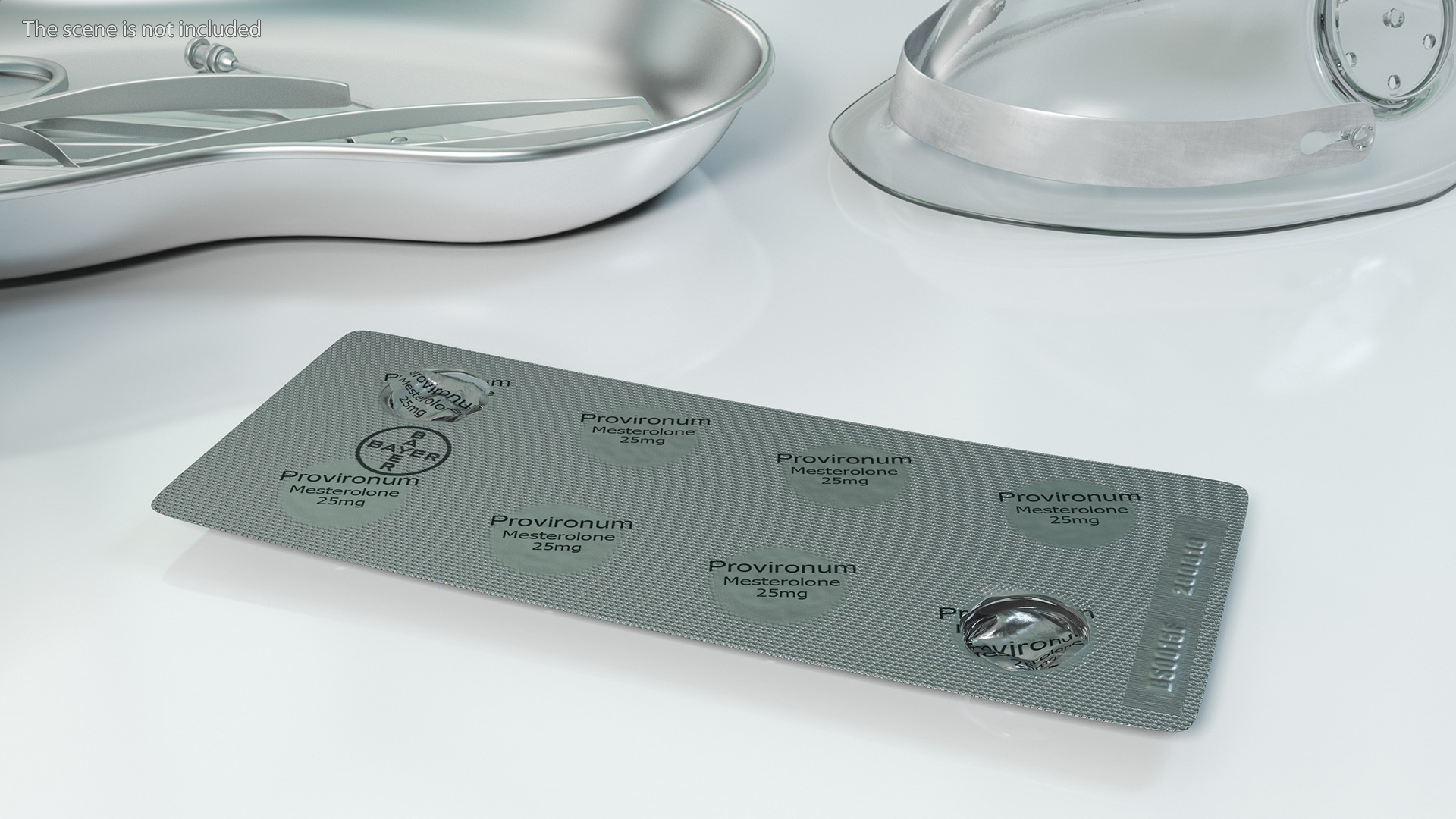 3D Round Tablets in a Silver Blister Pack model