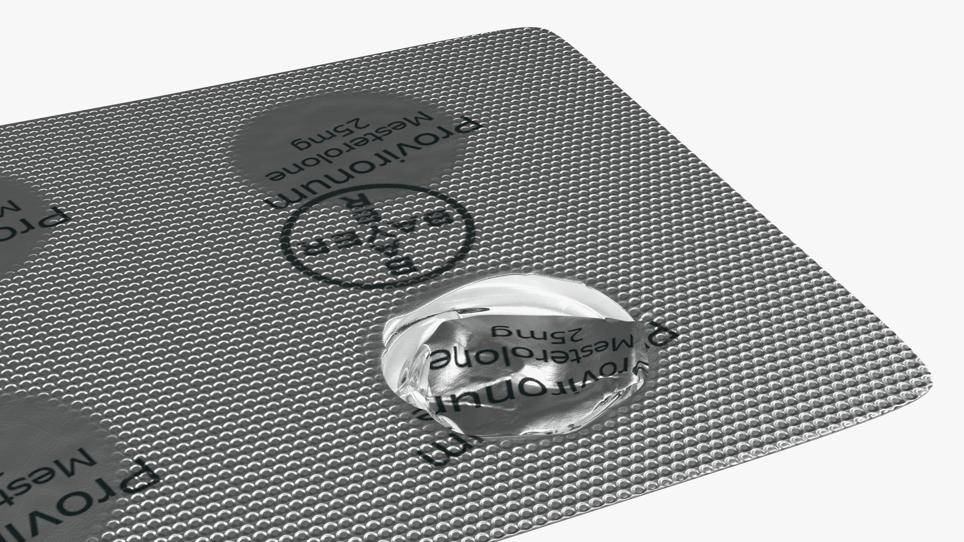 3D Round Tablets in a Silver Blister Pack model