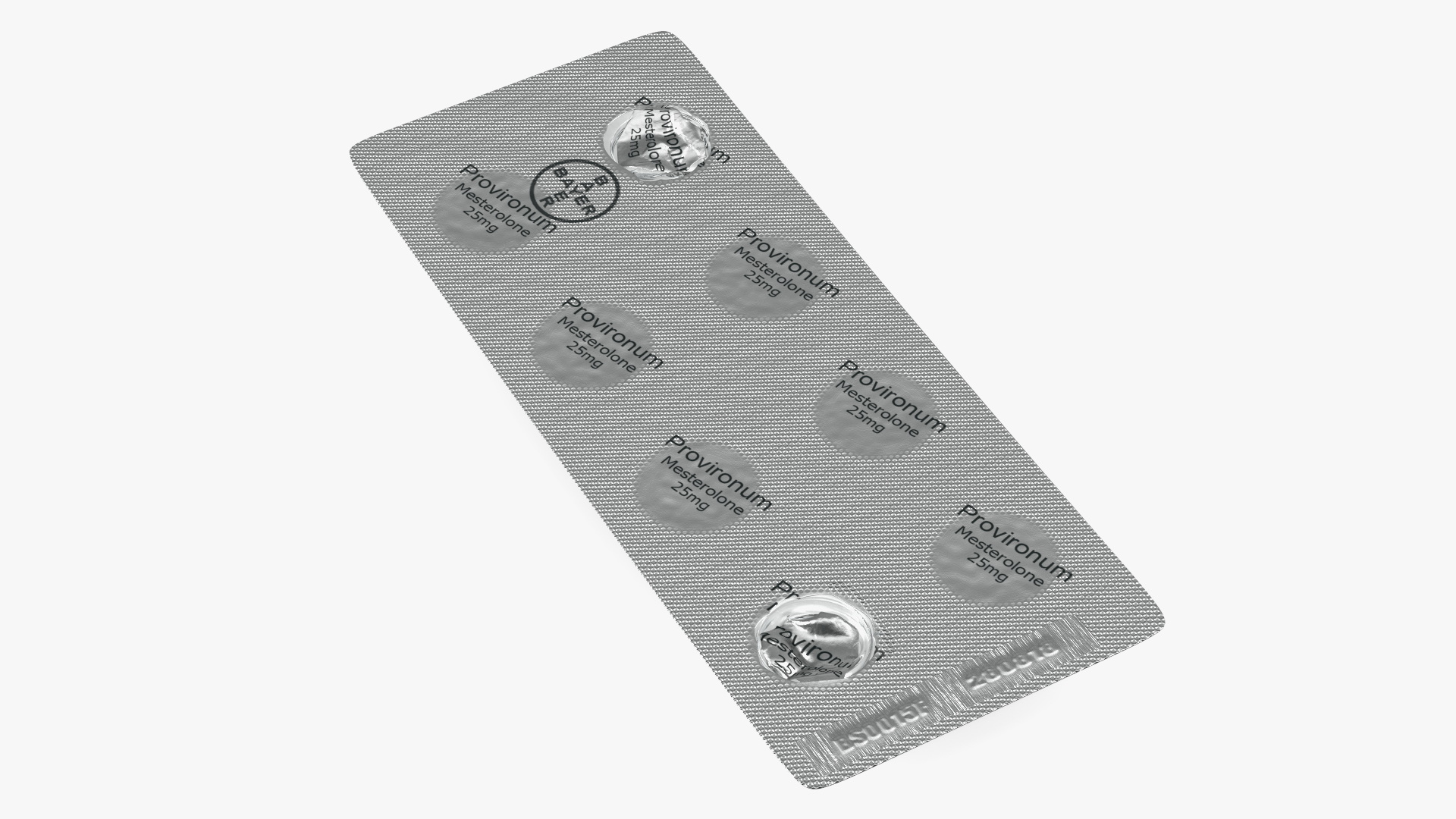 3D Round Tablets in a Silver Blister Pack model