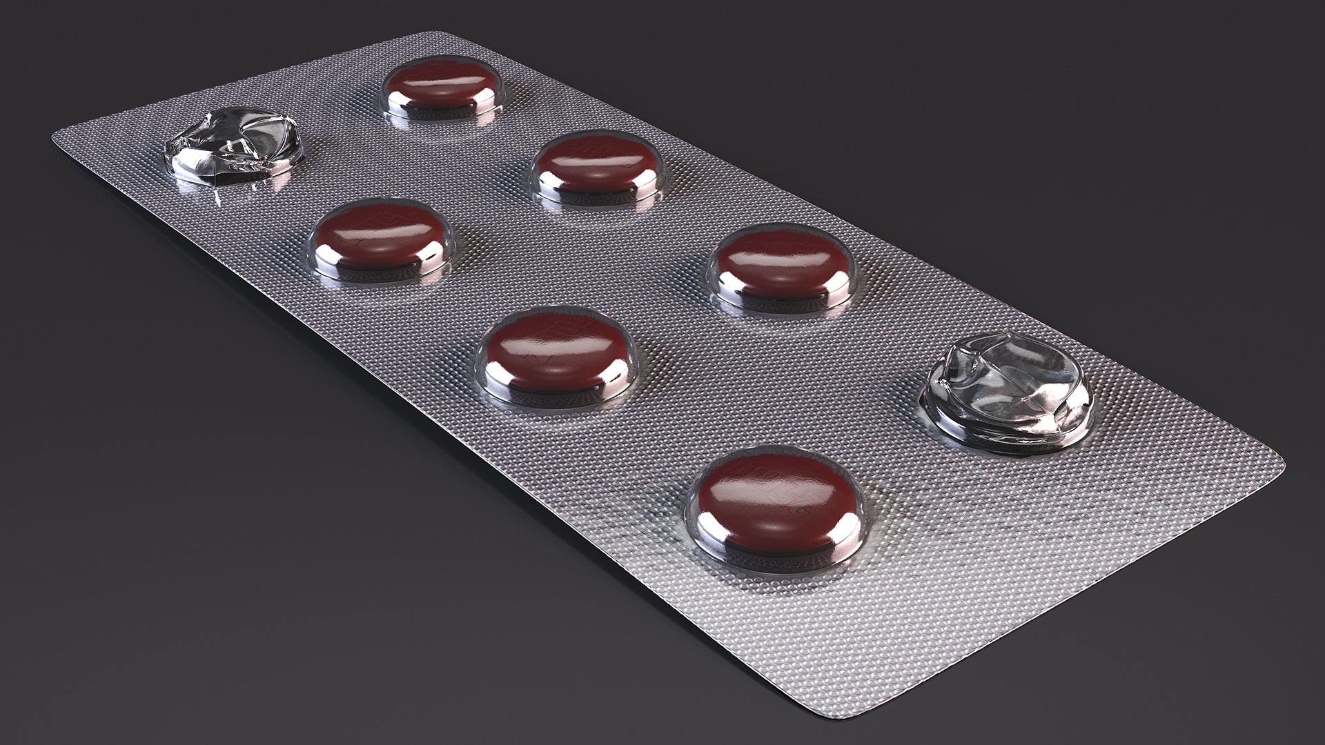 3D Round Tablets in a Silver Blister Pack model