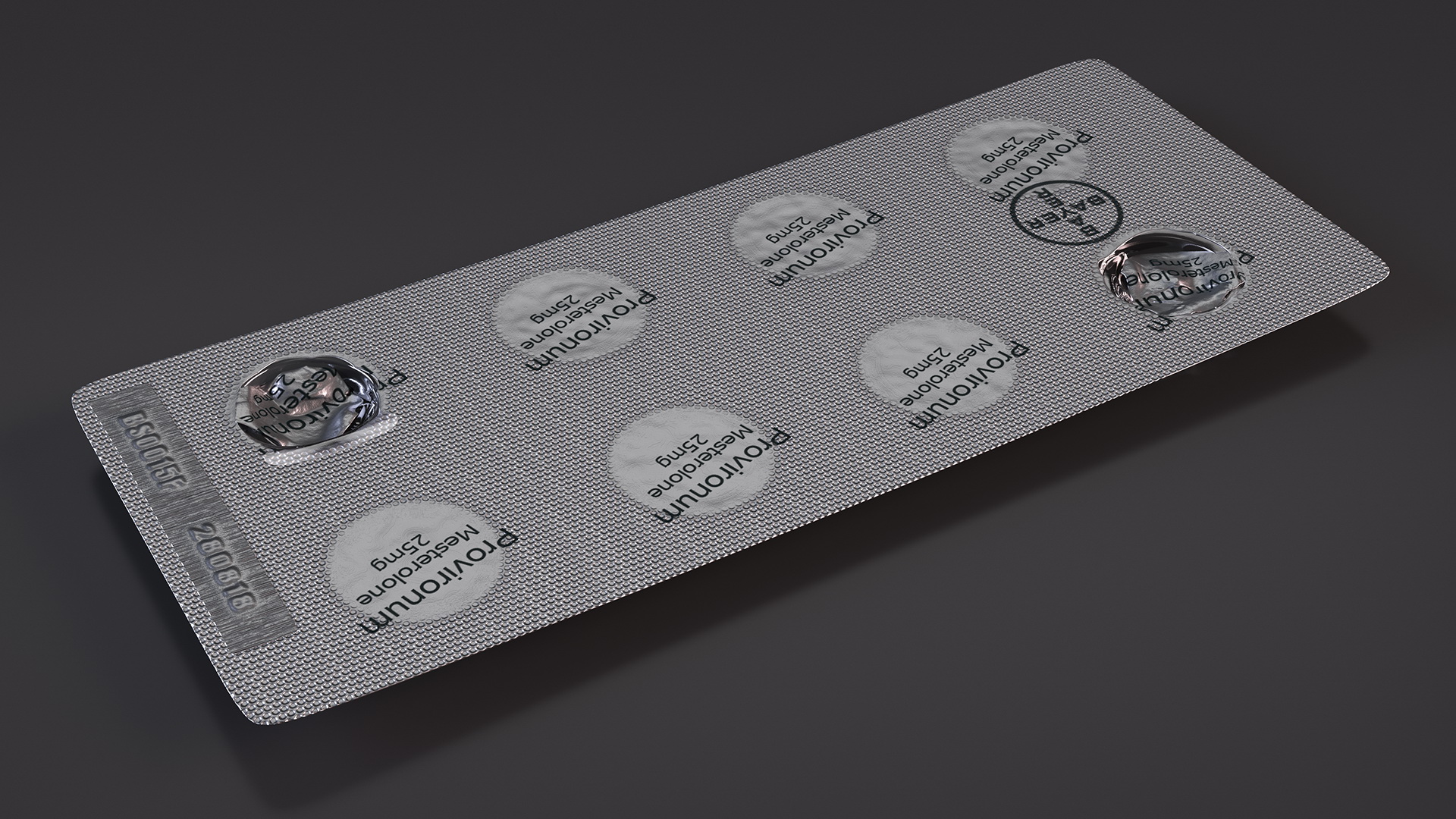 3D Round Tablets in a Silver Blister Pack model