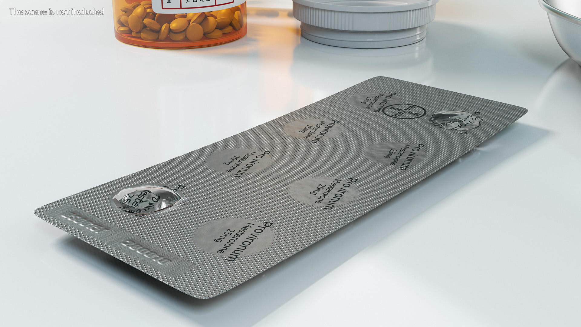 3D Round Tablets in a Silver Blister Pack model