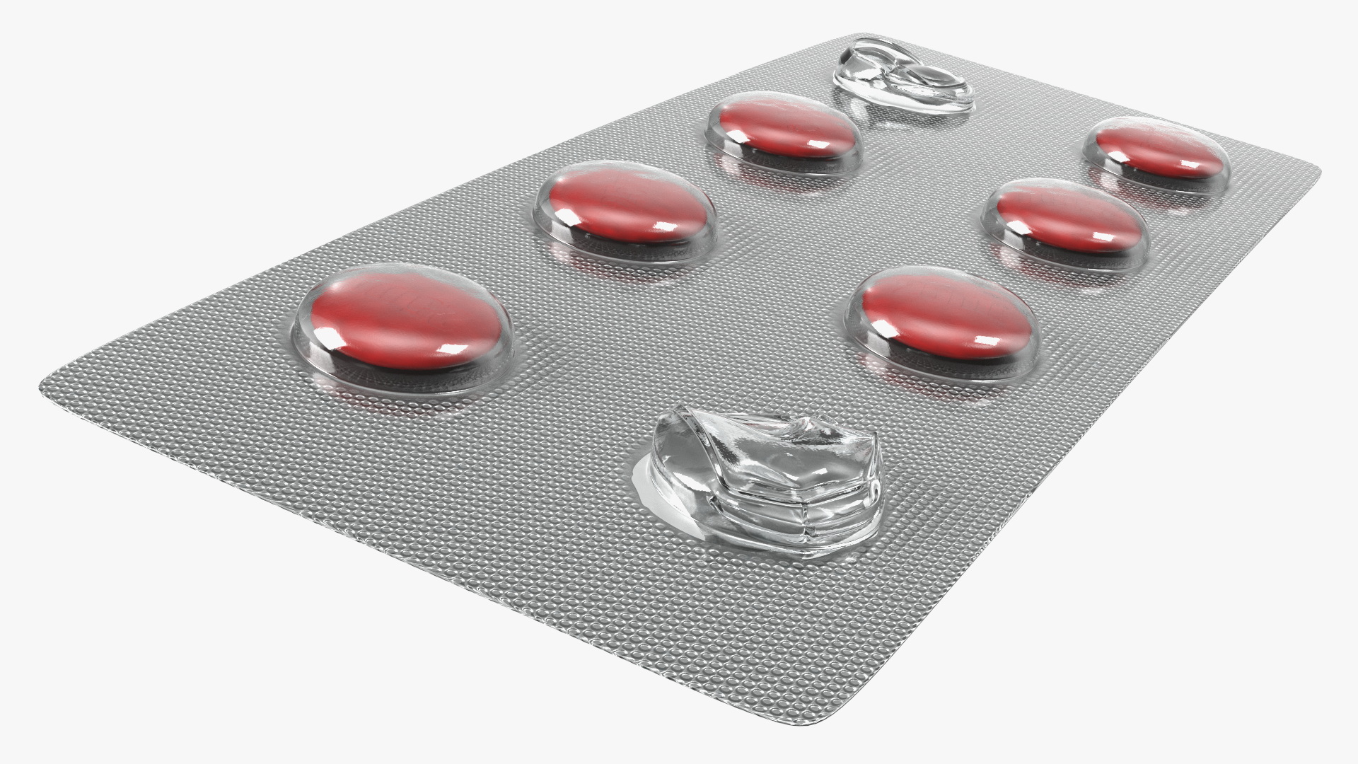 3D Round Tablets in a Silver Blister Pack model