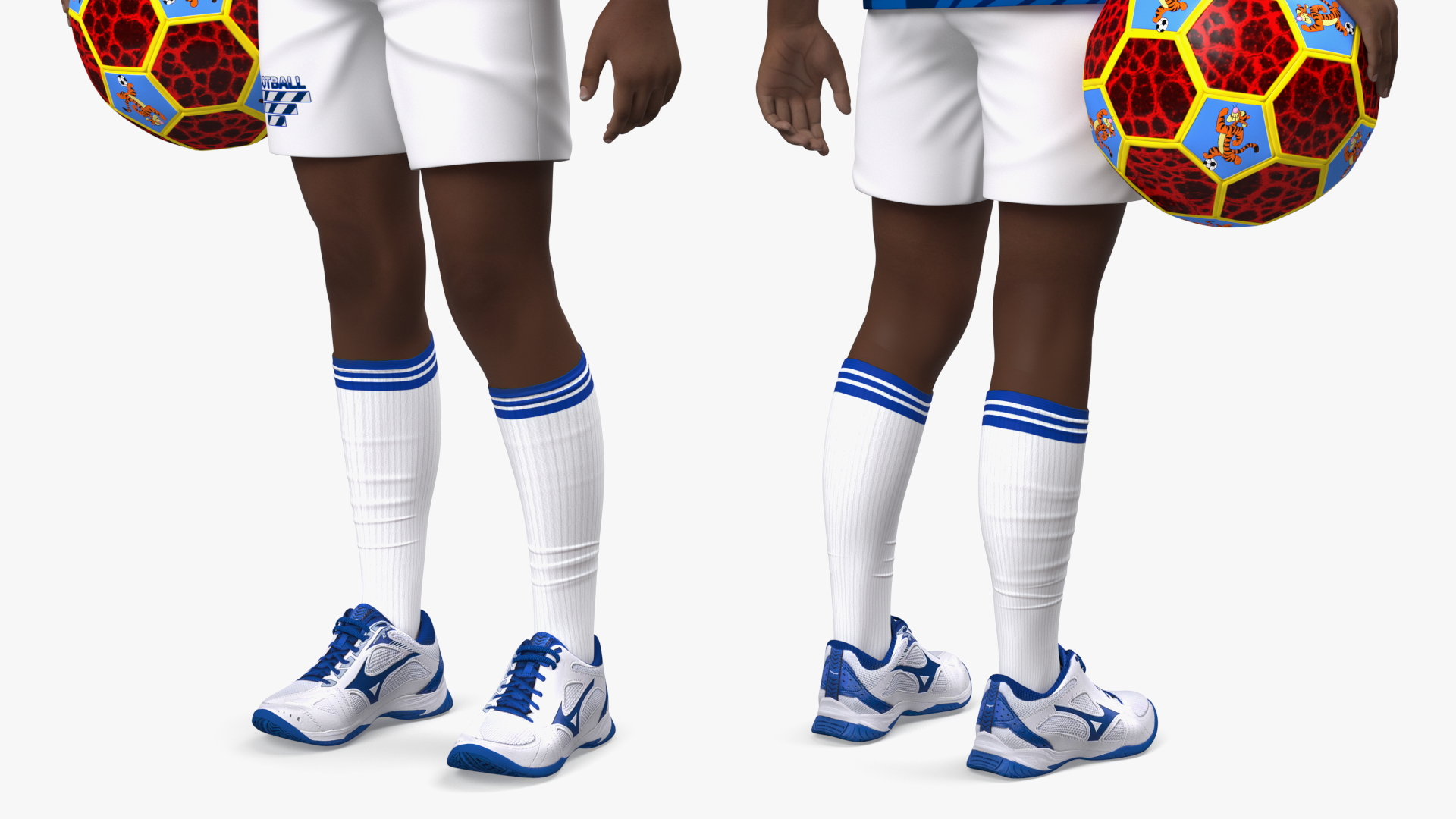 3D Black Child Boy Holding Ball model
