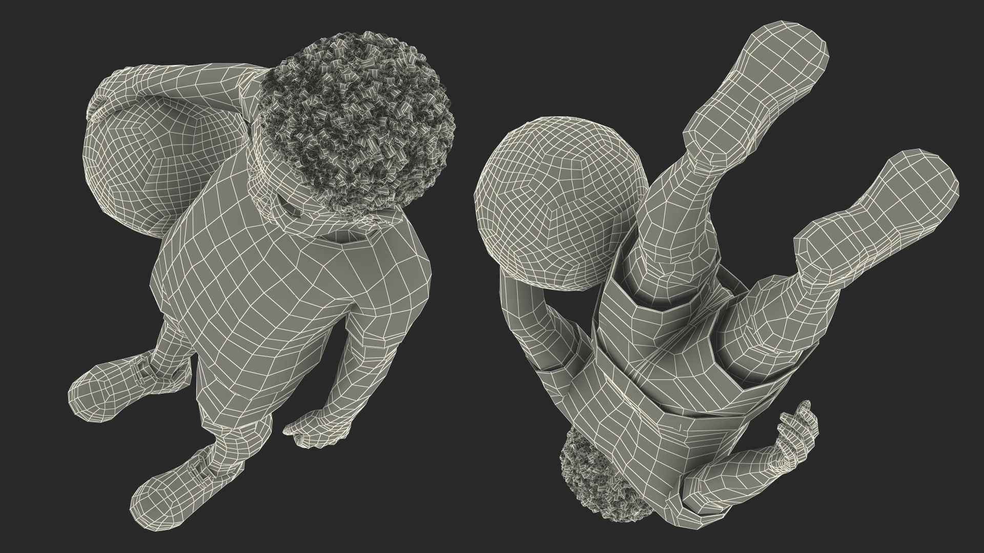 3D Black Child Boy Holding Ball model