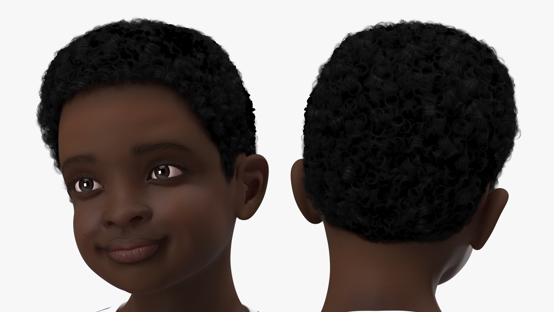 3D Black Child Boy Holding Ball model