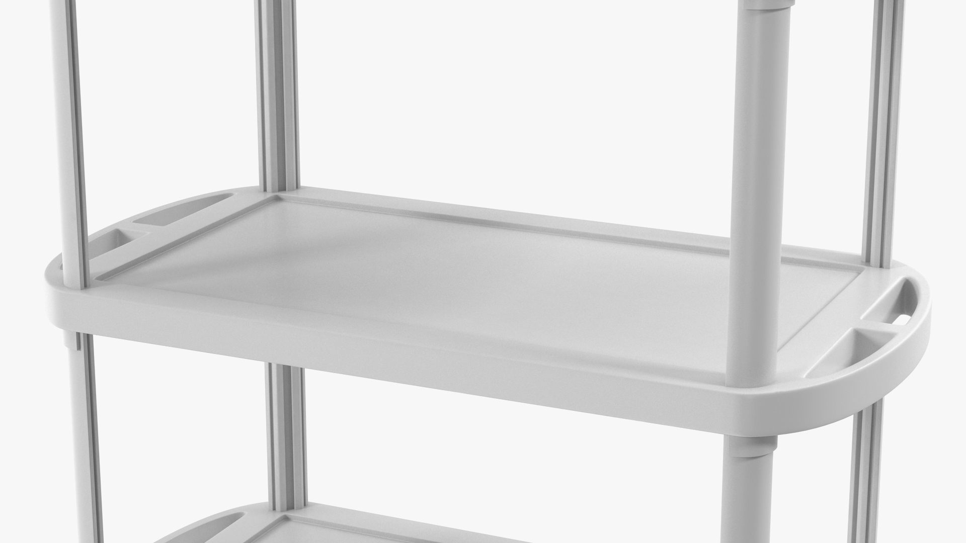 3D Medical Equipment Trolley White