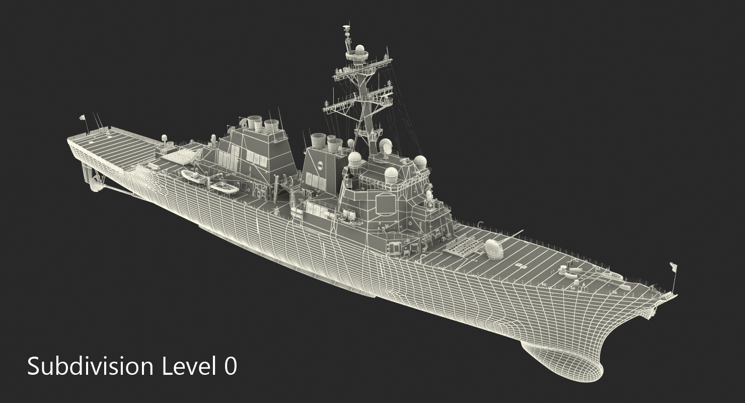 Arleigh Burke Destroyer McFaul DDG 74 Rigged 3D model