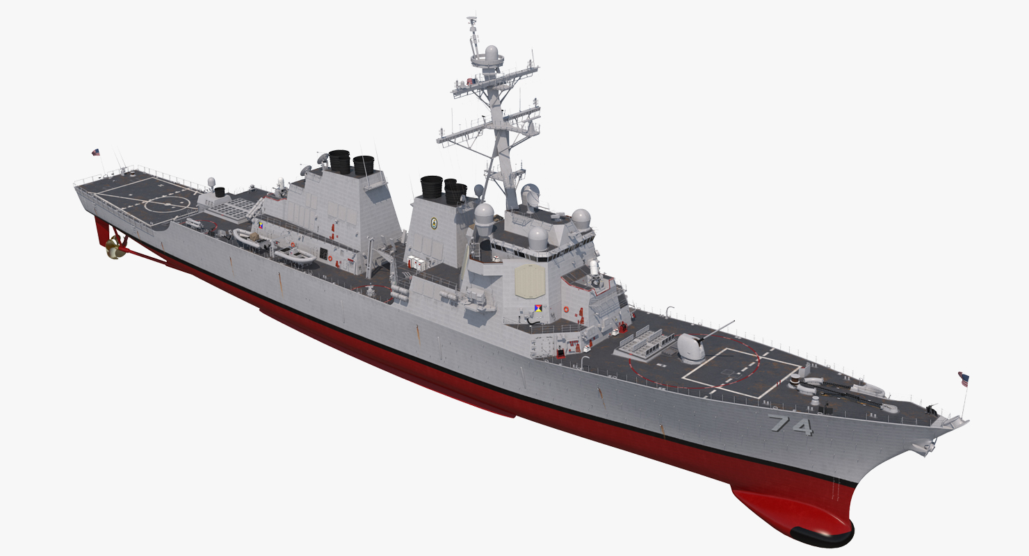 Arleigh Burke Destroyer McFaul DDG 74 Rigged 3D model