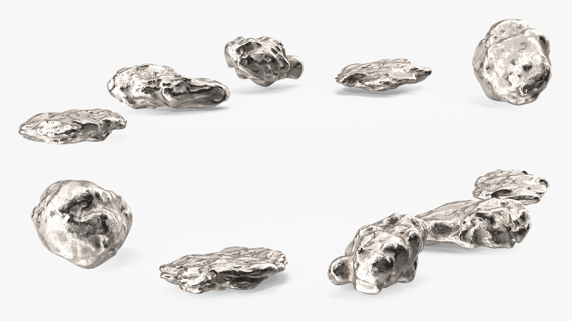 3D model Metallic Silver Small Minerals