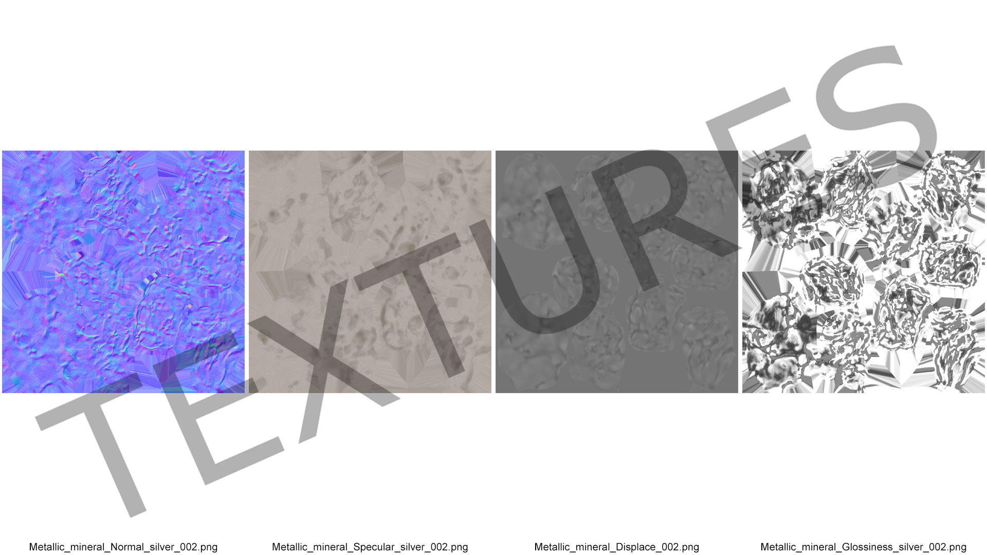 3D model Metallic Silver Small Minerals