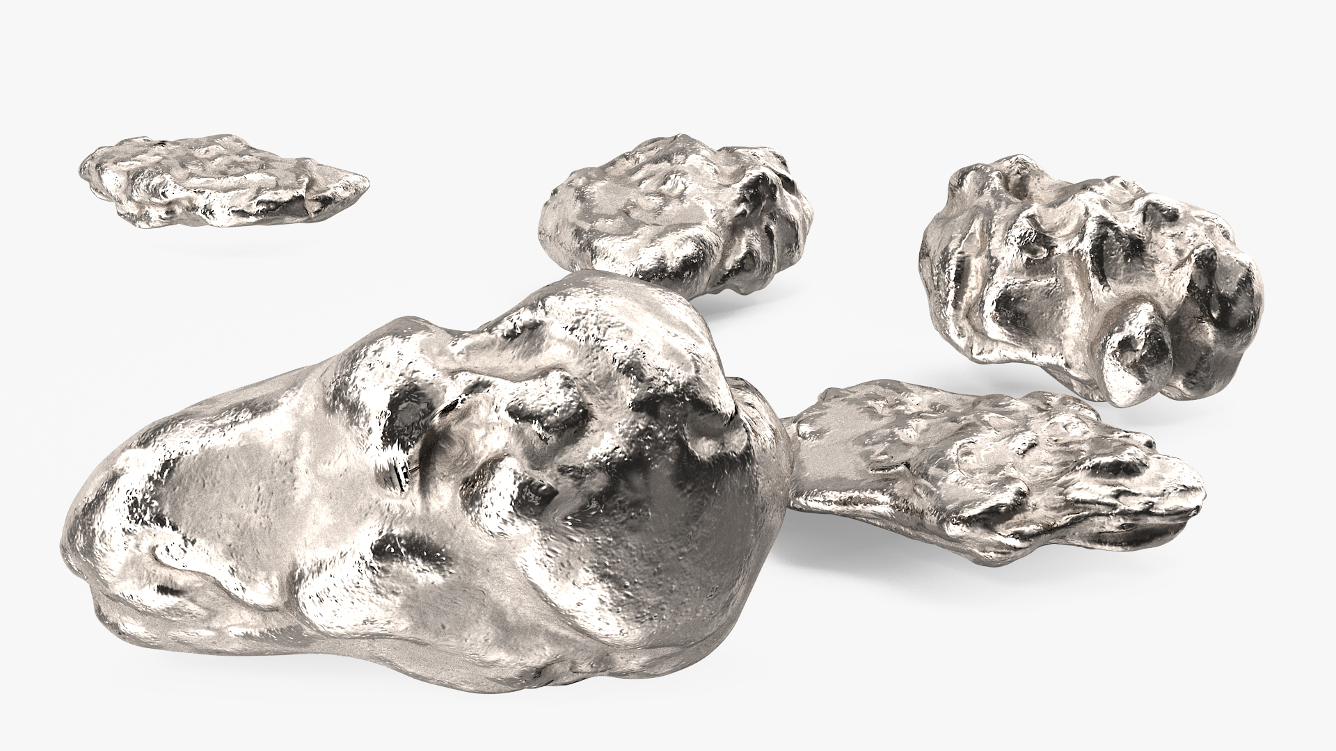 3D model Metallic Silver Small Minerals