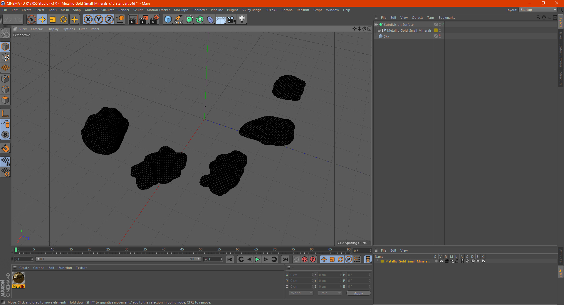 3D model Metallic Silver Small Minerals