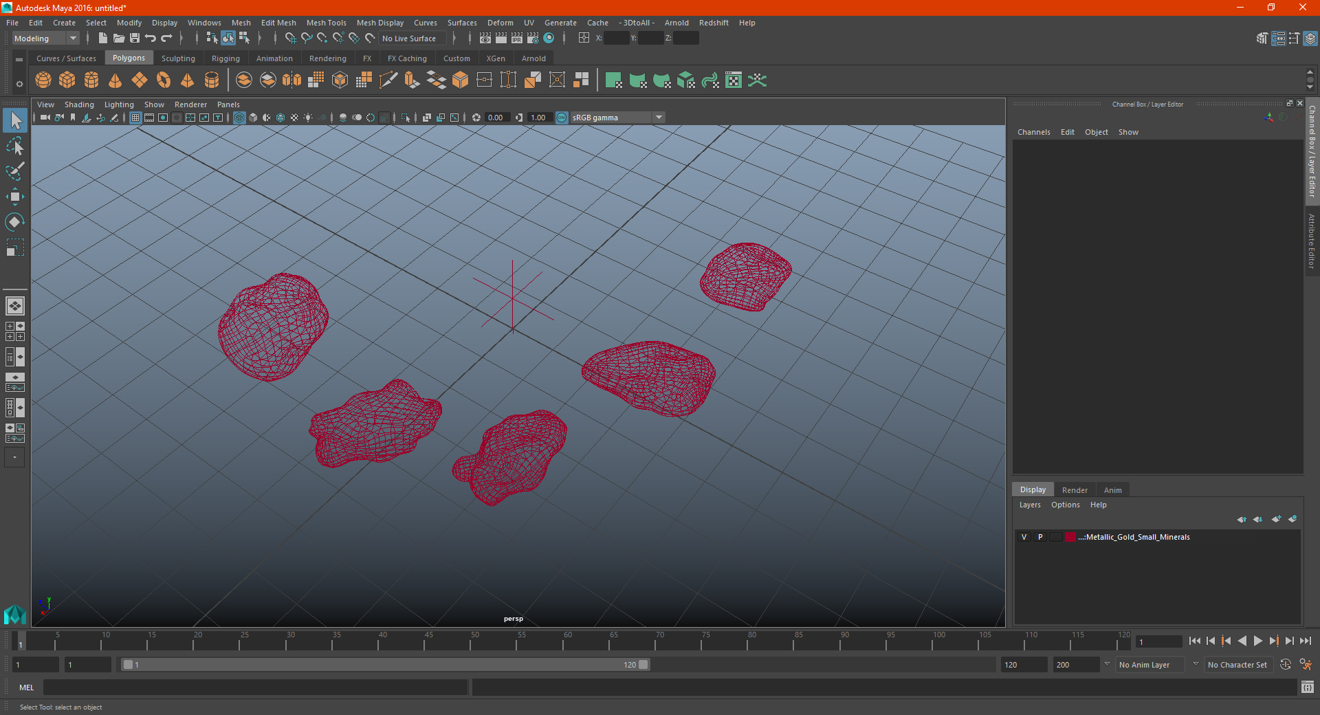 3D model Metallic Silver Small Minerals