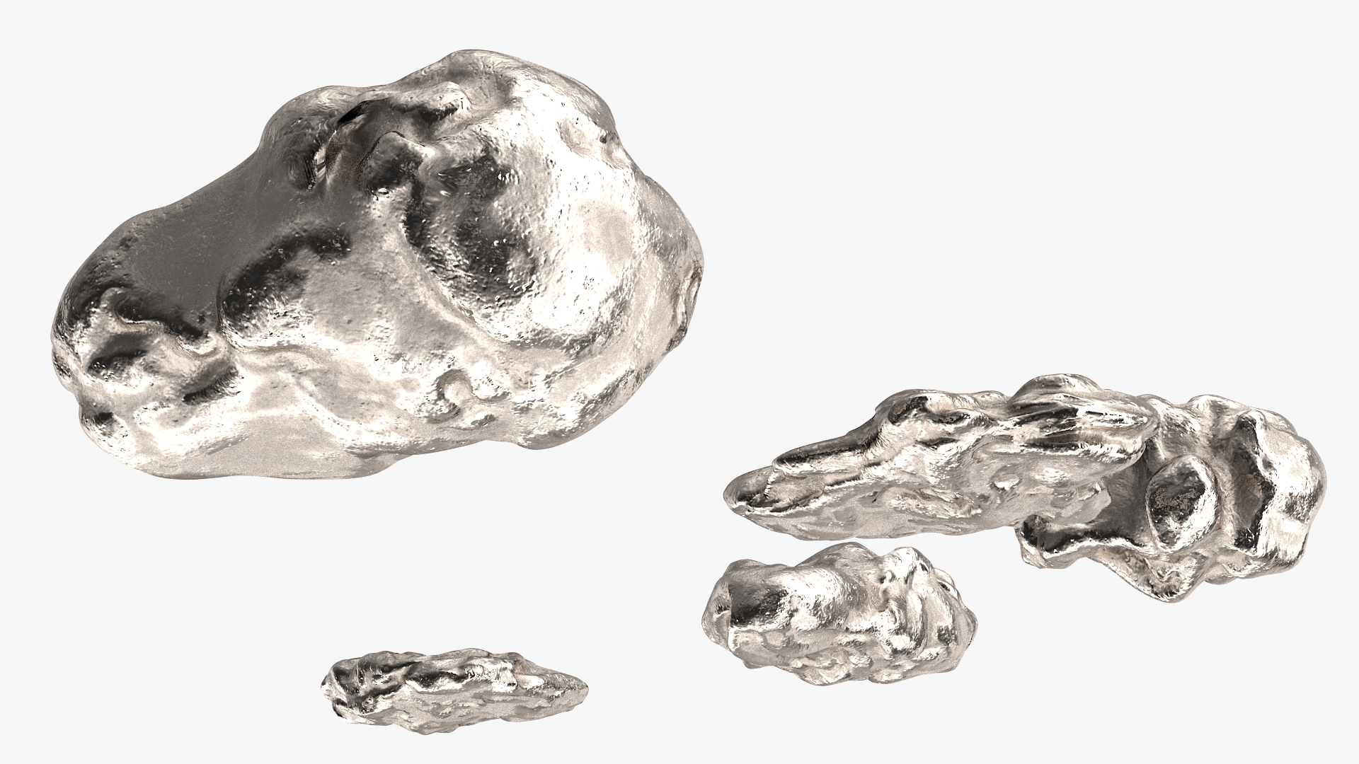 3D model Metallic Silver Small Minerals