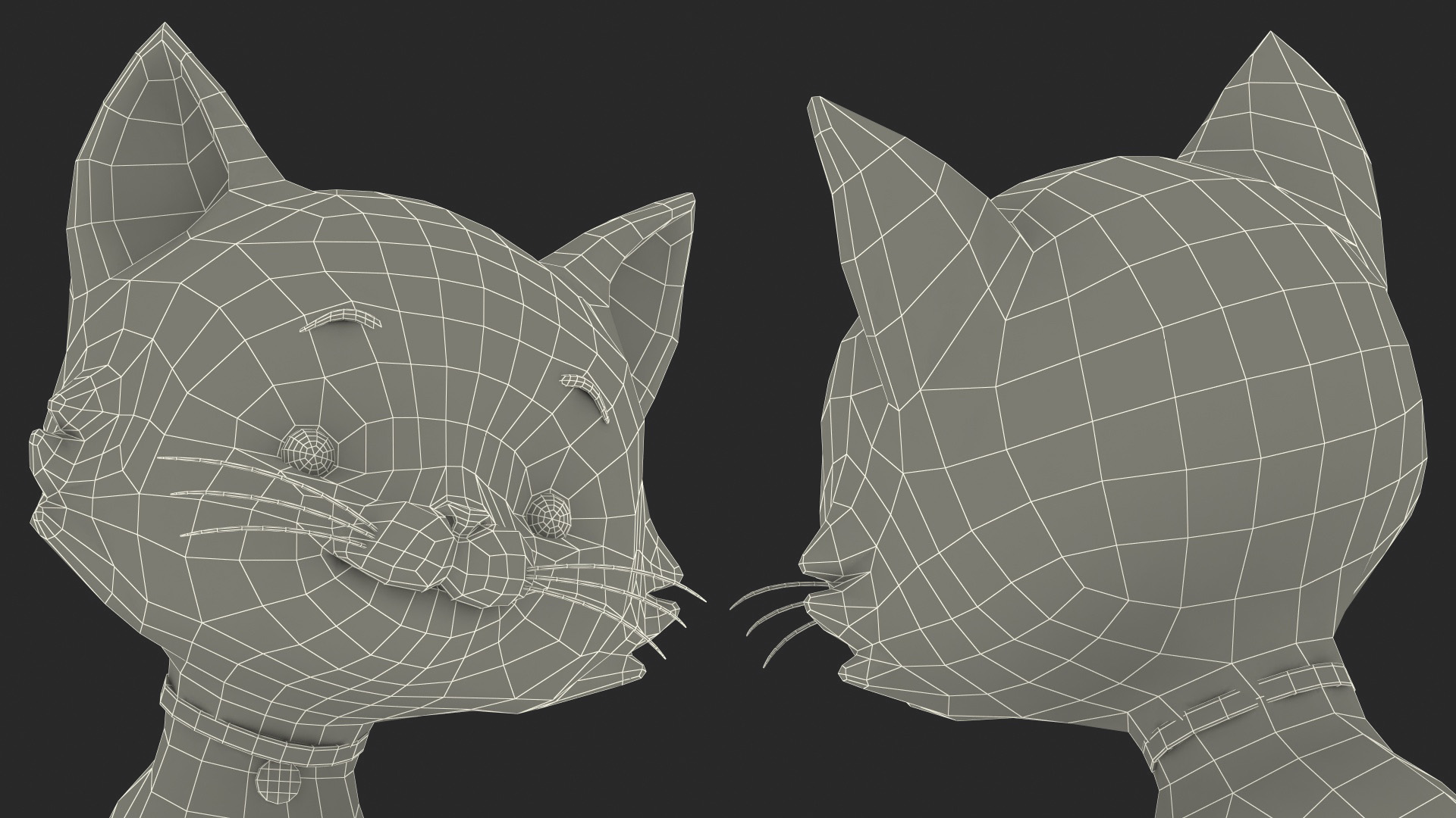 Cute Cartoon Cat Sitting 3D model