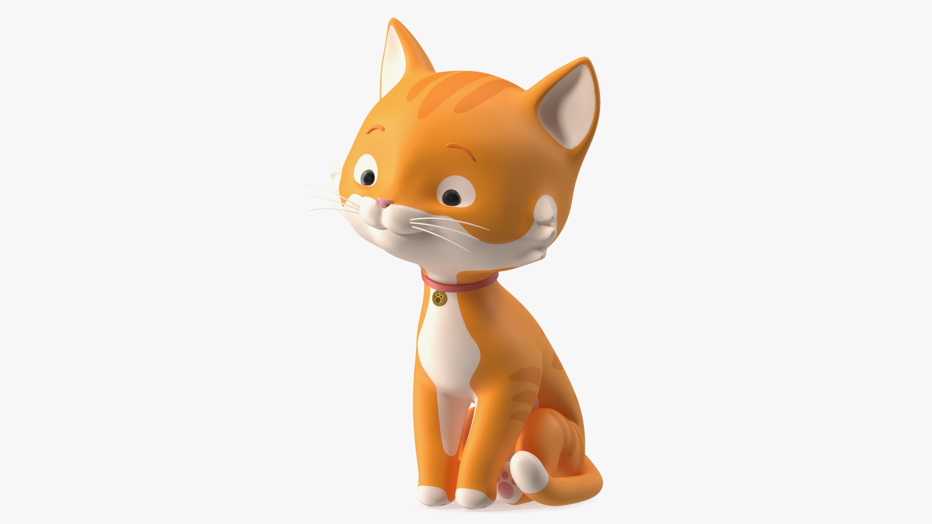Cute Cartoon Cat Sitting 3D model