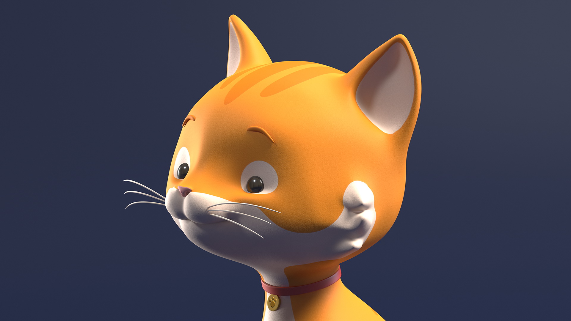 Cute Cartoon Cat Sitting 3D model