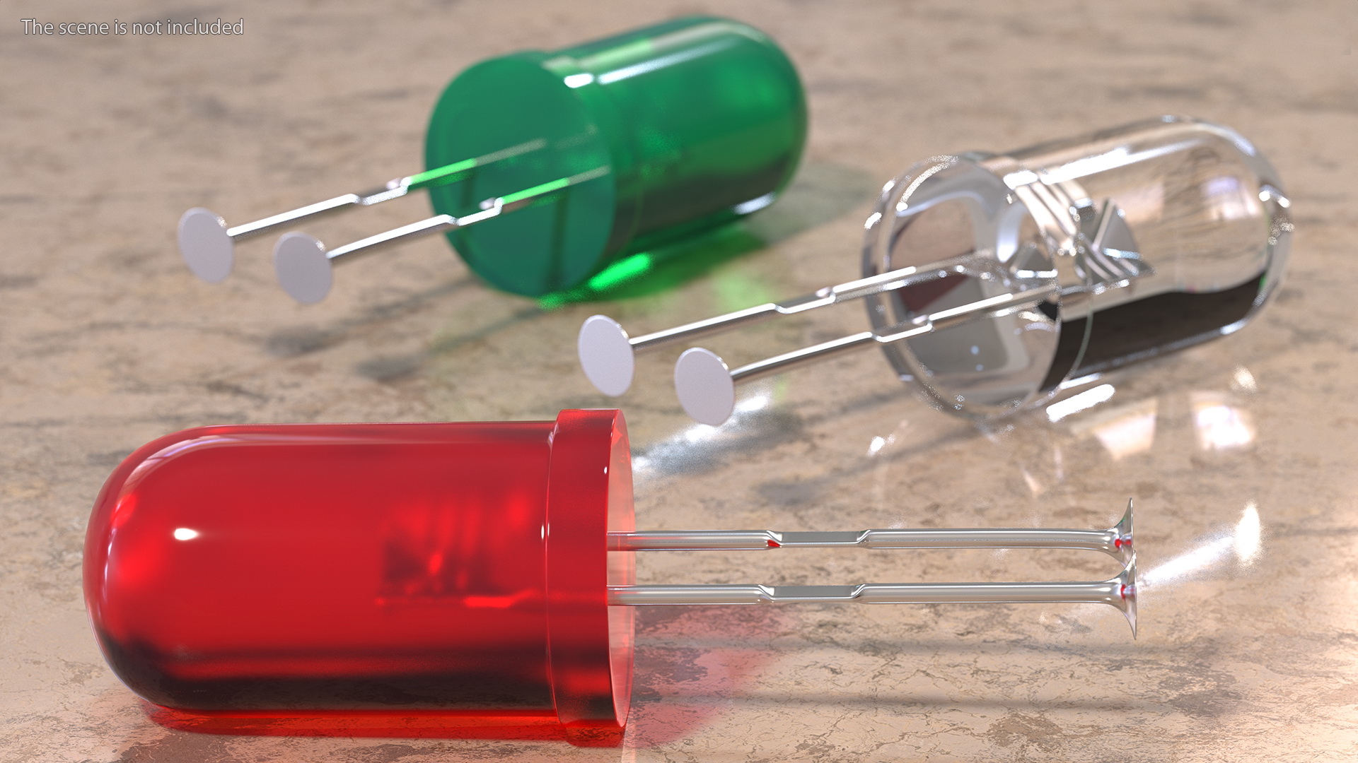 Round Light Emitting Diode Soldered Set 3D model