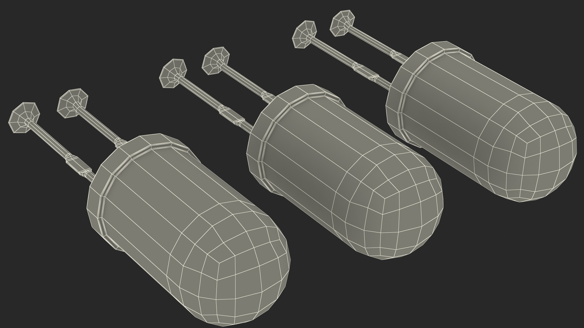 Round Light Emitting Diode Soldered Set 3D model