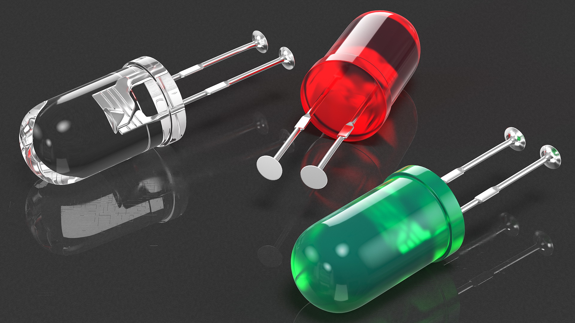 Round Light Emitting Diode Soldered Set 3D model