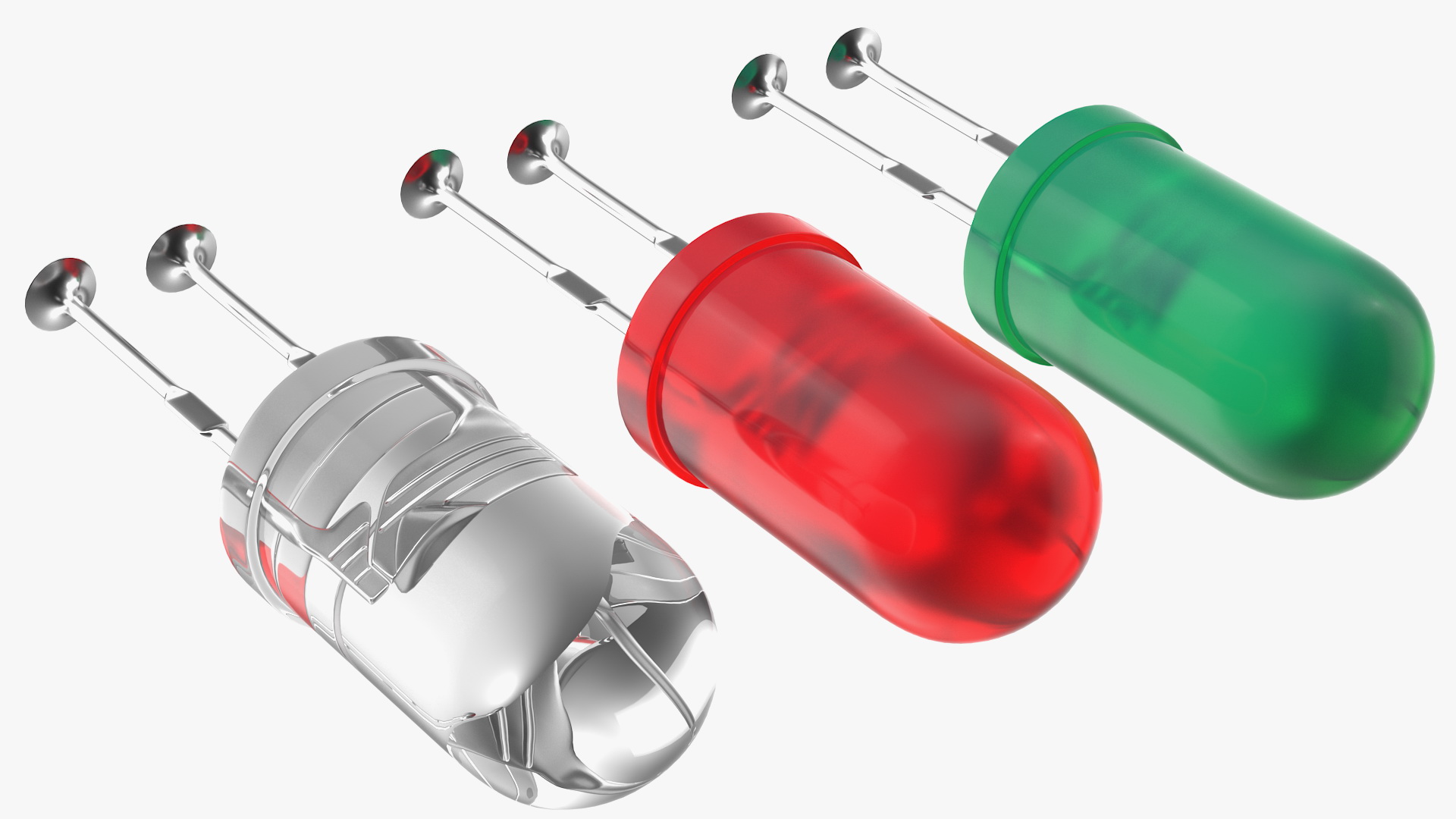 Round Light Emitting Diode Soldered Set 3D model