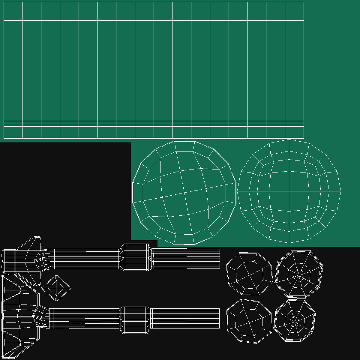 Round Light Emitting Diode Soldered Set 3D model