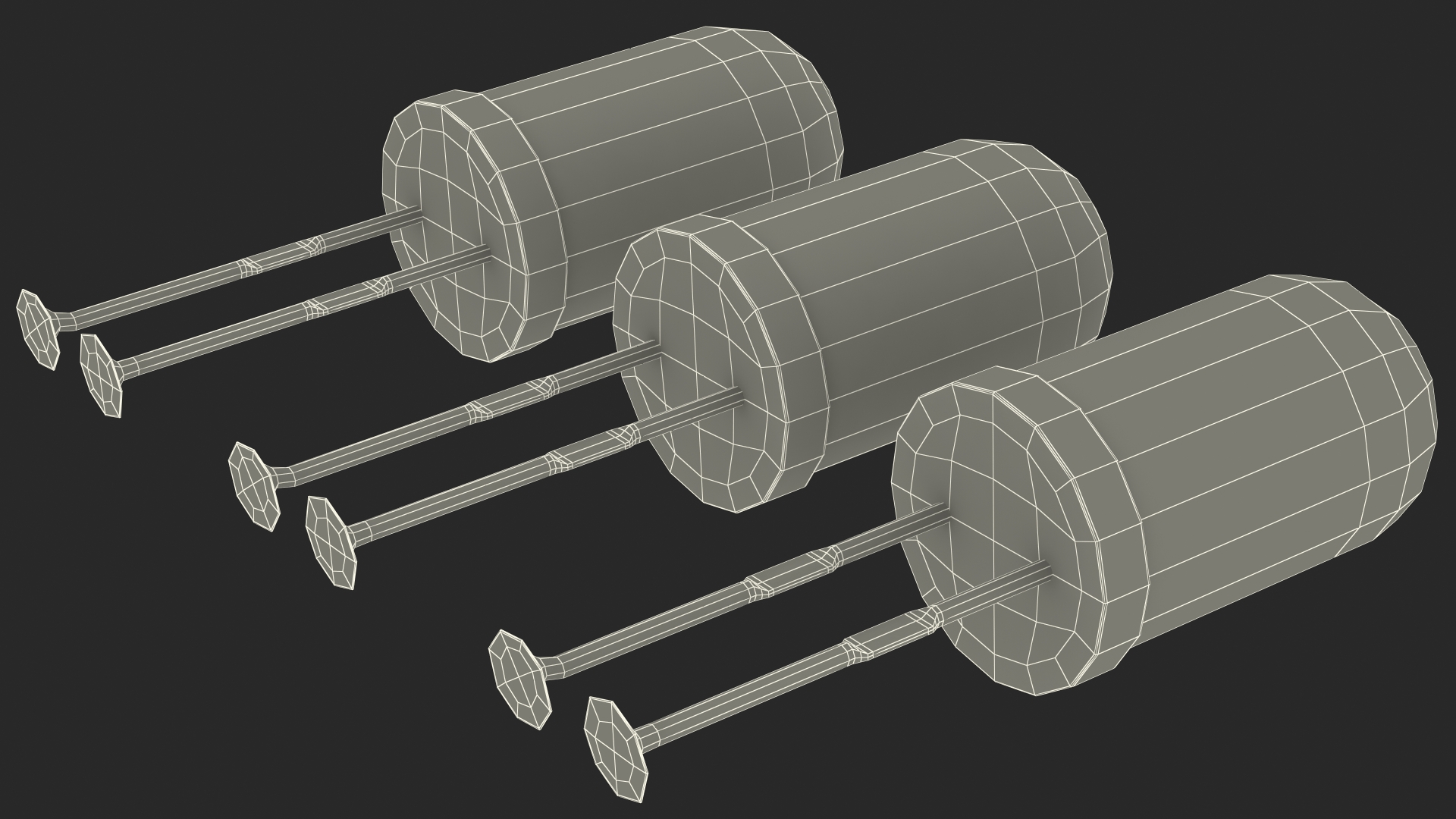 Round Light Emitting Diode Soldered Set 3D model