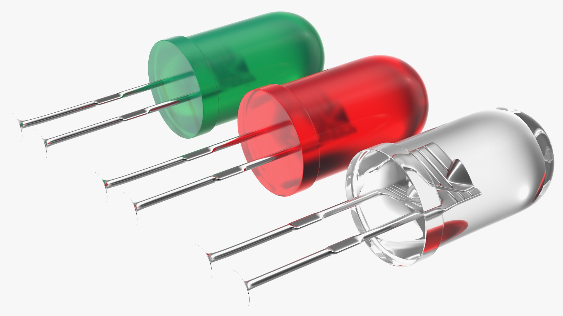 Round Light Emitting Diode Soldered Set 3D model
