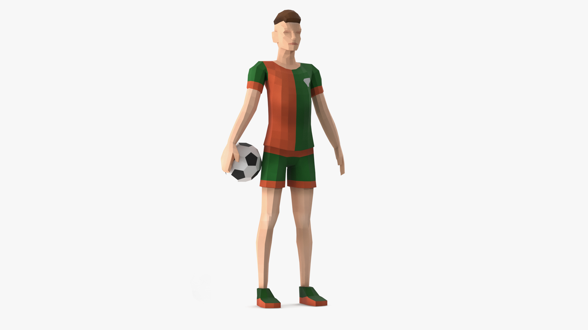 3D model Football Player Low Poly Rigged for Cinema 4D